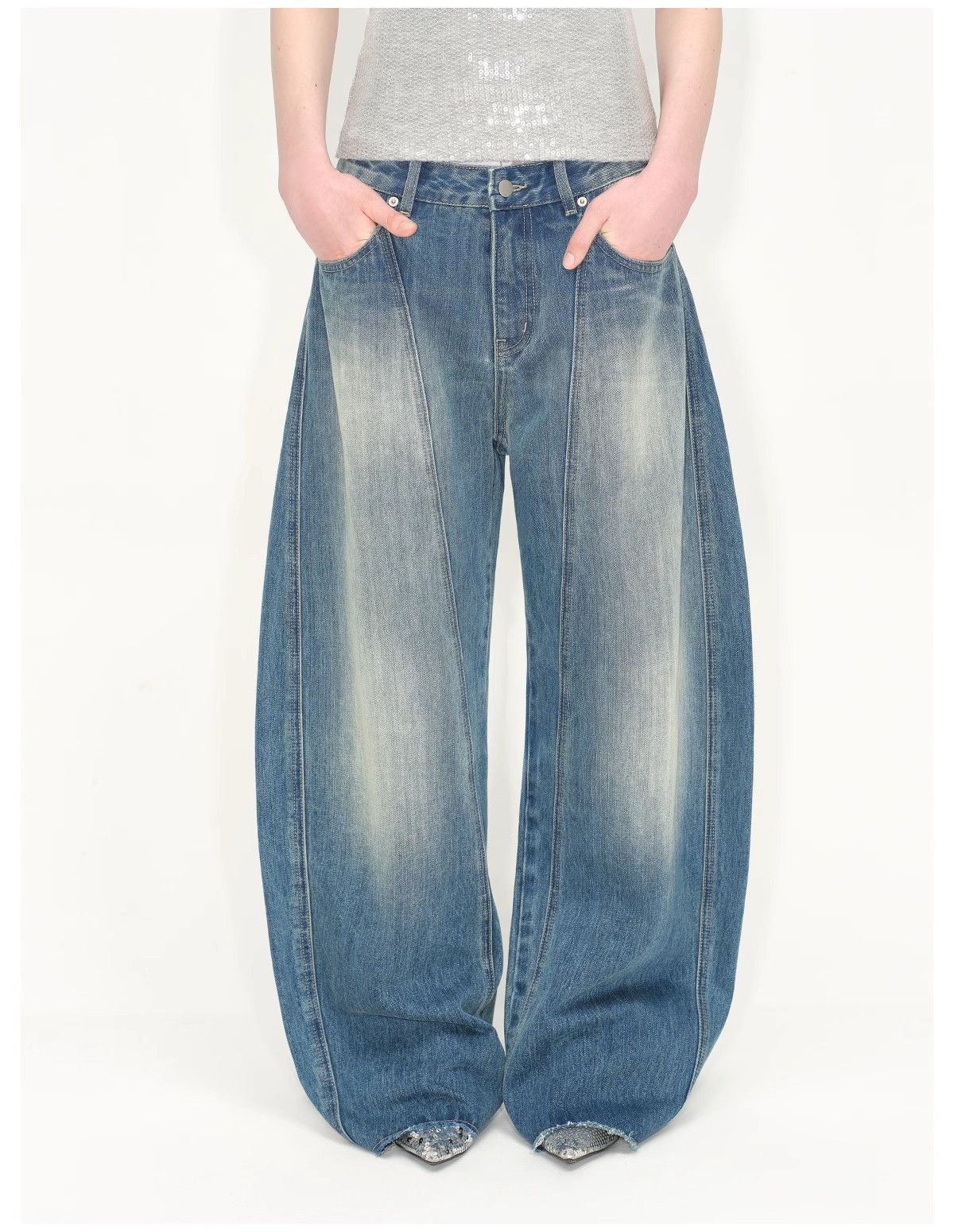 Japanese Brand American-style lightning scimitar baggy jeans men Size US 32 / EU 48 - 1 Thumbnail