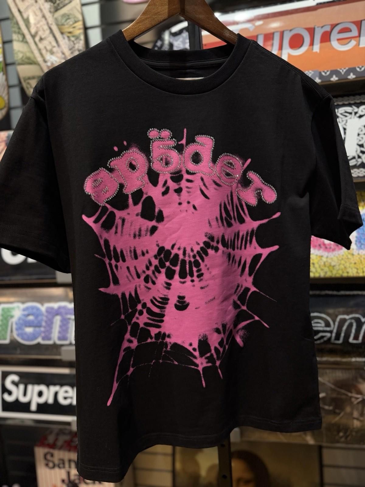 Sp5der Sp5der OG Web V2 Tee Stones Brand New Black Pink Size (M) Size US M / EU 48-50 / 2 - 2 Thumbnail