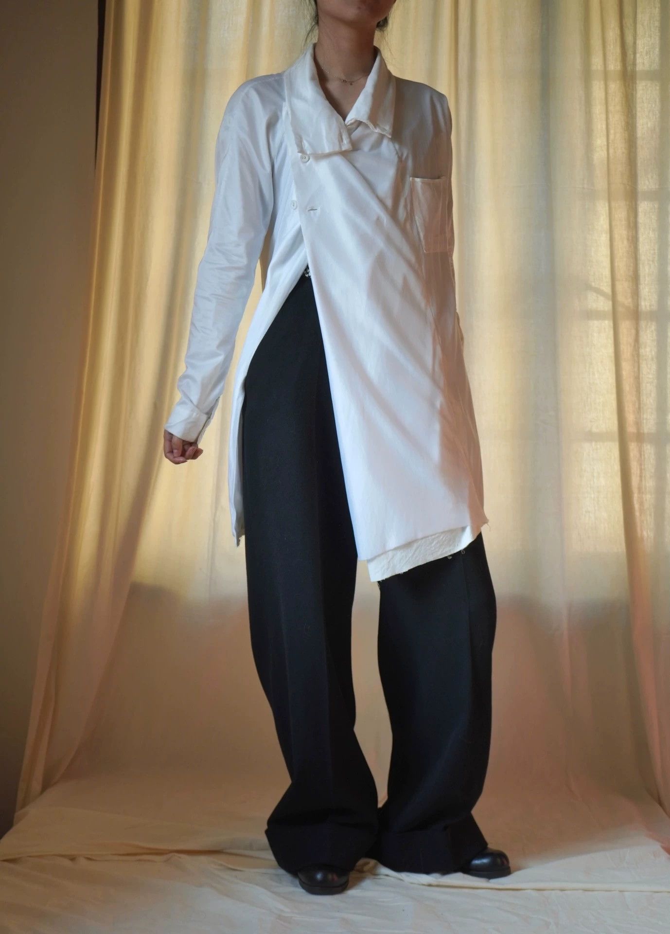 Yohji Yamamoto YOHJI YAMAMOTO 1985 Side Collar Slit Shirt Jacket S/M Size S / US 4 / IT 40 - 5 Thumbnail