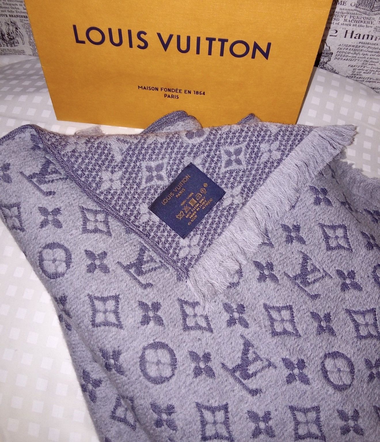Louis Vuitton LOUIS VUITTON Monogram Wool Scarf LV esdeekid fakemink yeat Size ONE SIZE - 2 Thumbnail