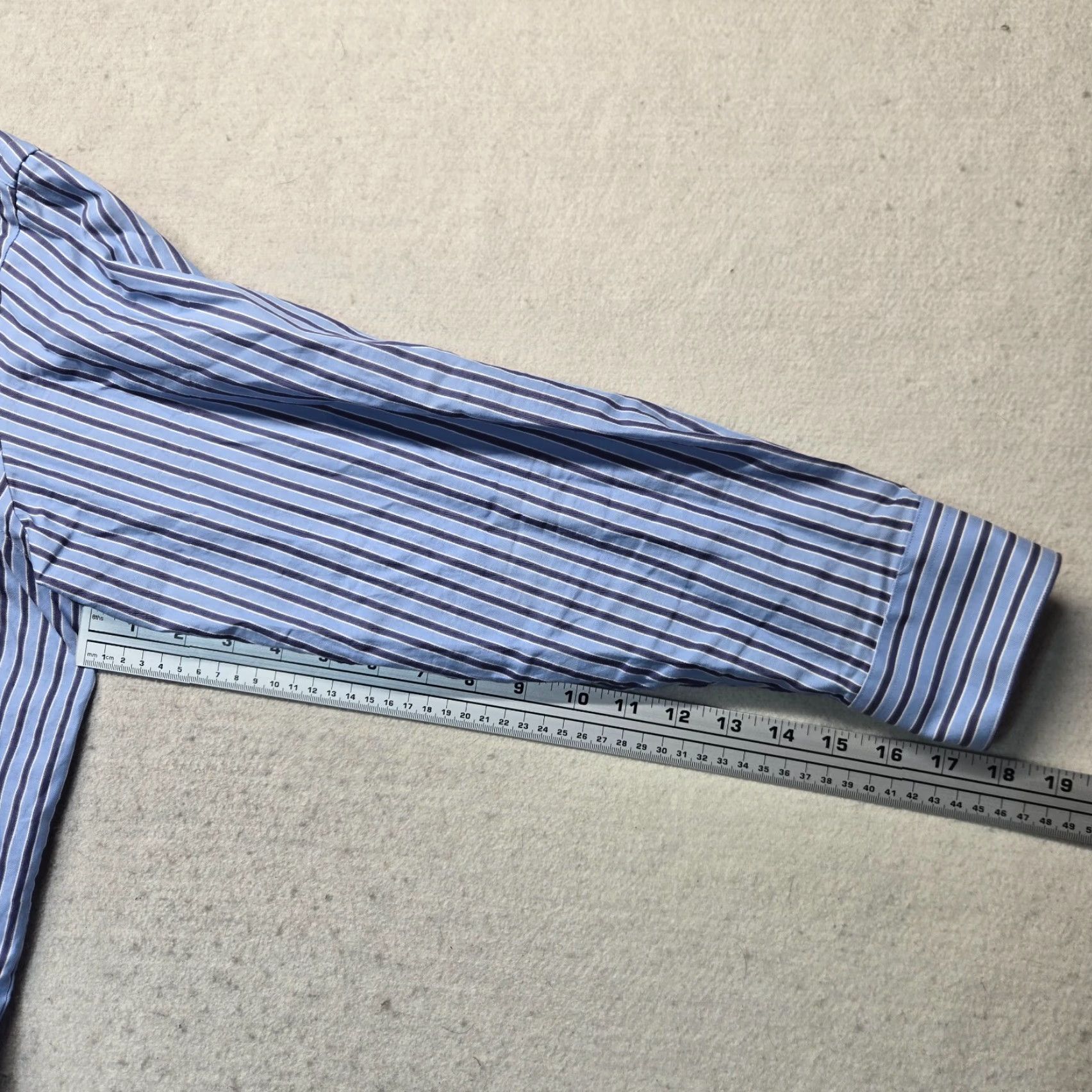Vintage Paul Fredrick Men's Blue Check Long Sleeve Button-Up Shirt Size 15.5 Cotton Business Casual Formal Size US M / EU 48-50 / 2 - 5 Thumbnail