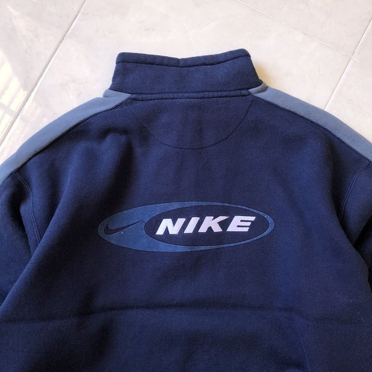 Nike × Vintage NIKE Spellout Backprint Design Half Zip Sweatshirt Size US L / EU 52-54 / 3 - 6 Thumbnail
