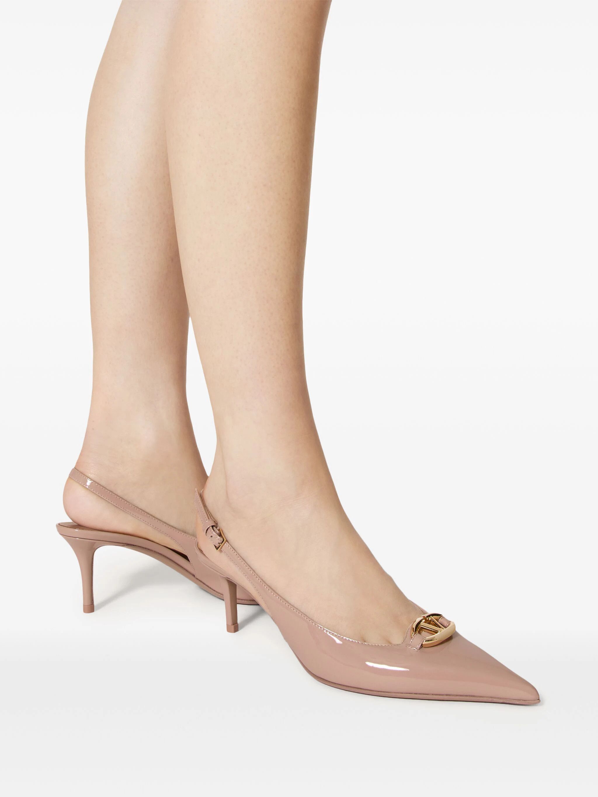 Valentino o1s22i1n0924 Slingback Vlogo Decollete Pumps in Neutro Size US 10 / IT 40 - 6 Thumbnail