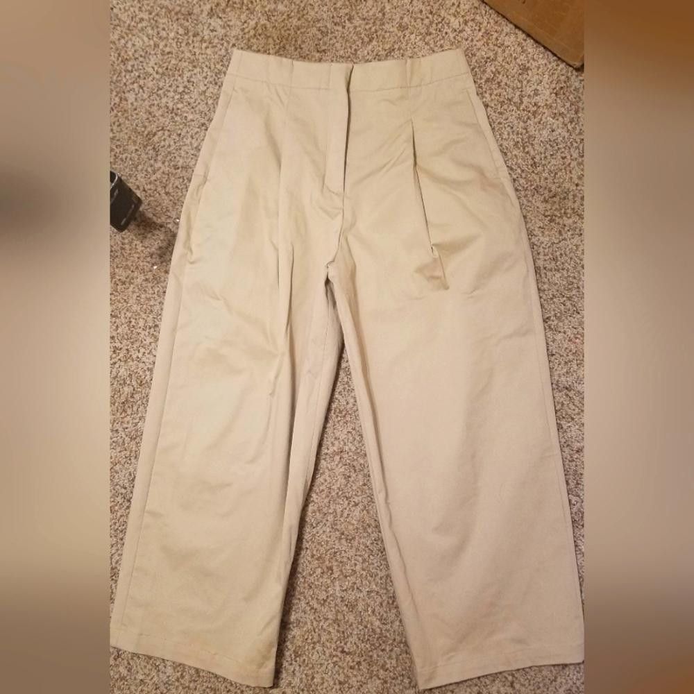 Zara NWT Zara Medium Khaki Trousers Size 32" / US 10 / IT 46 - 2 Thumbnail