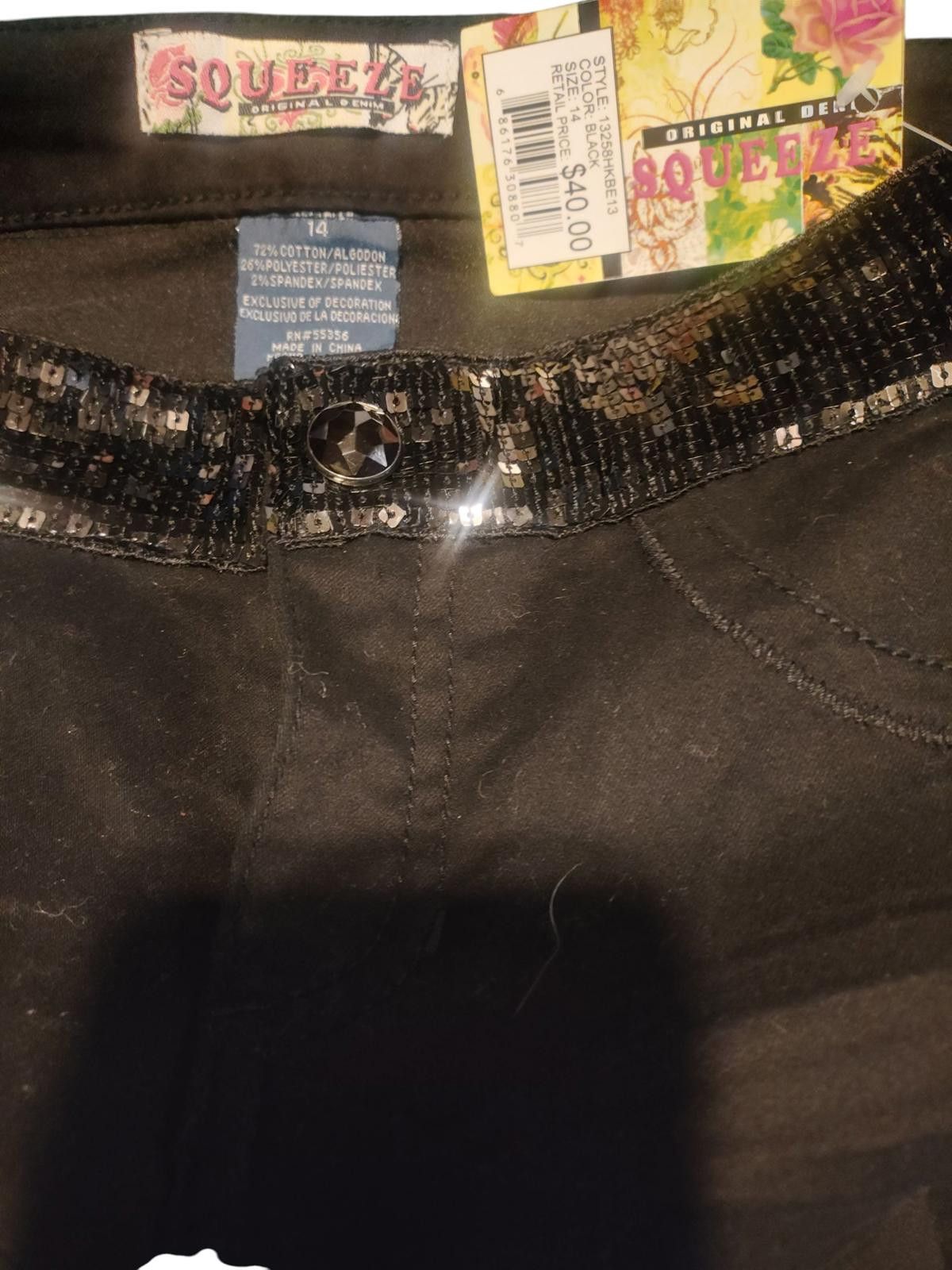 Sneeze Magazine SQEEZE Original Denim Black Jeans for Girls Size 14 Size 24" / US 00 / IT 34 - 7 Thumbnail
