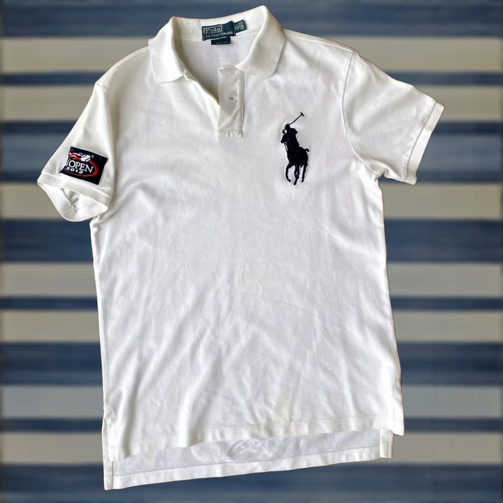 Polo Ralph Lauren Polo Ralph Lauren Polo Shirt Men White US Open 2013 - Medium Polo, Rugby, Big Pony, Short Sleeve, 100% Cotton, Button-Up, Embroidered Size US M / EU 48-50 / 2 - 1 Thumbnail
