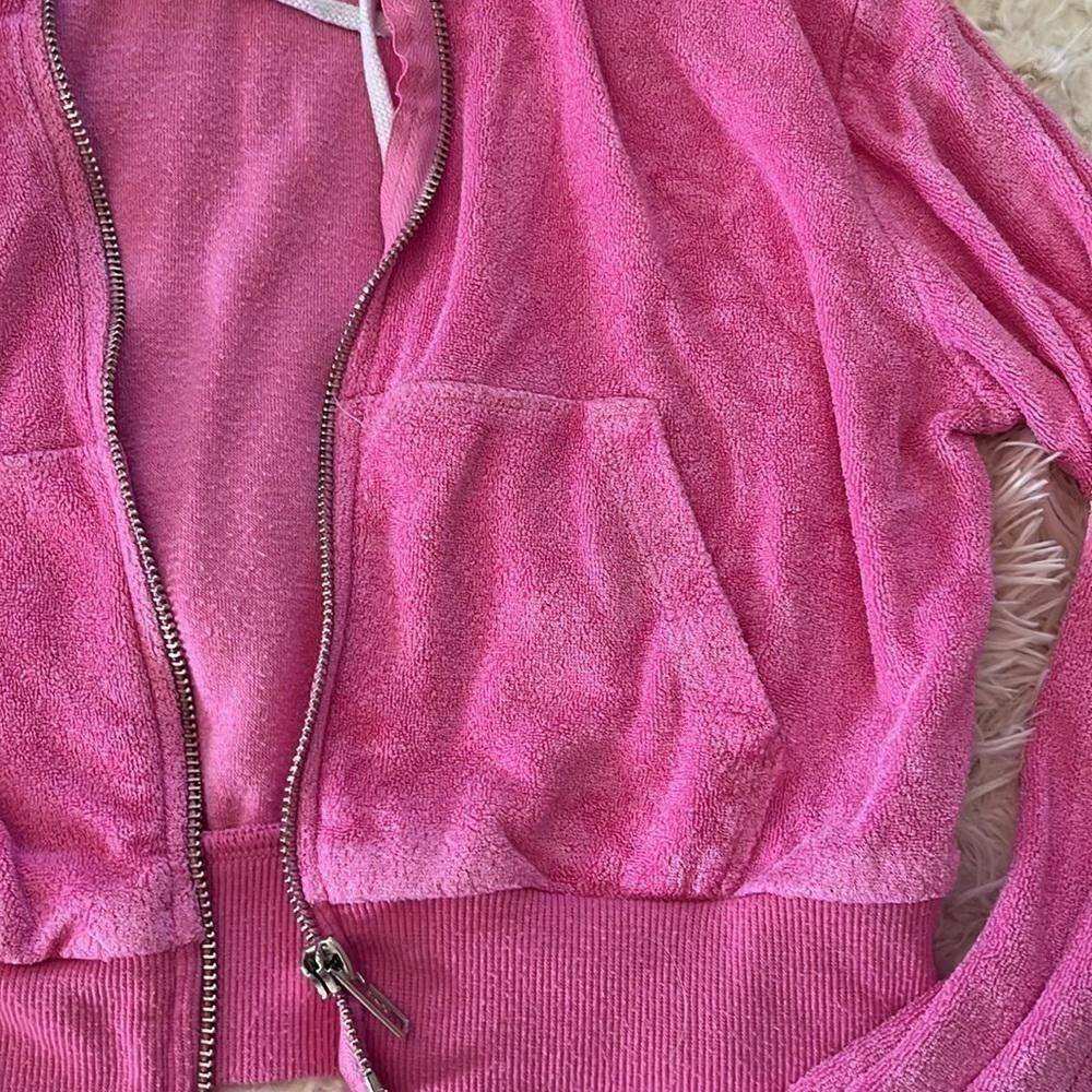 Designer Colsie Terry hooded Zip Up Sweatshirt Size XS / US 0-2 / IT 36-38 - 6 Thumbnail