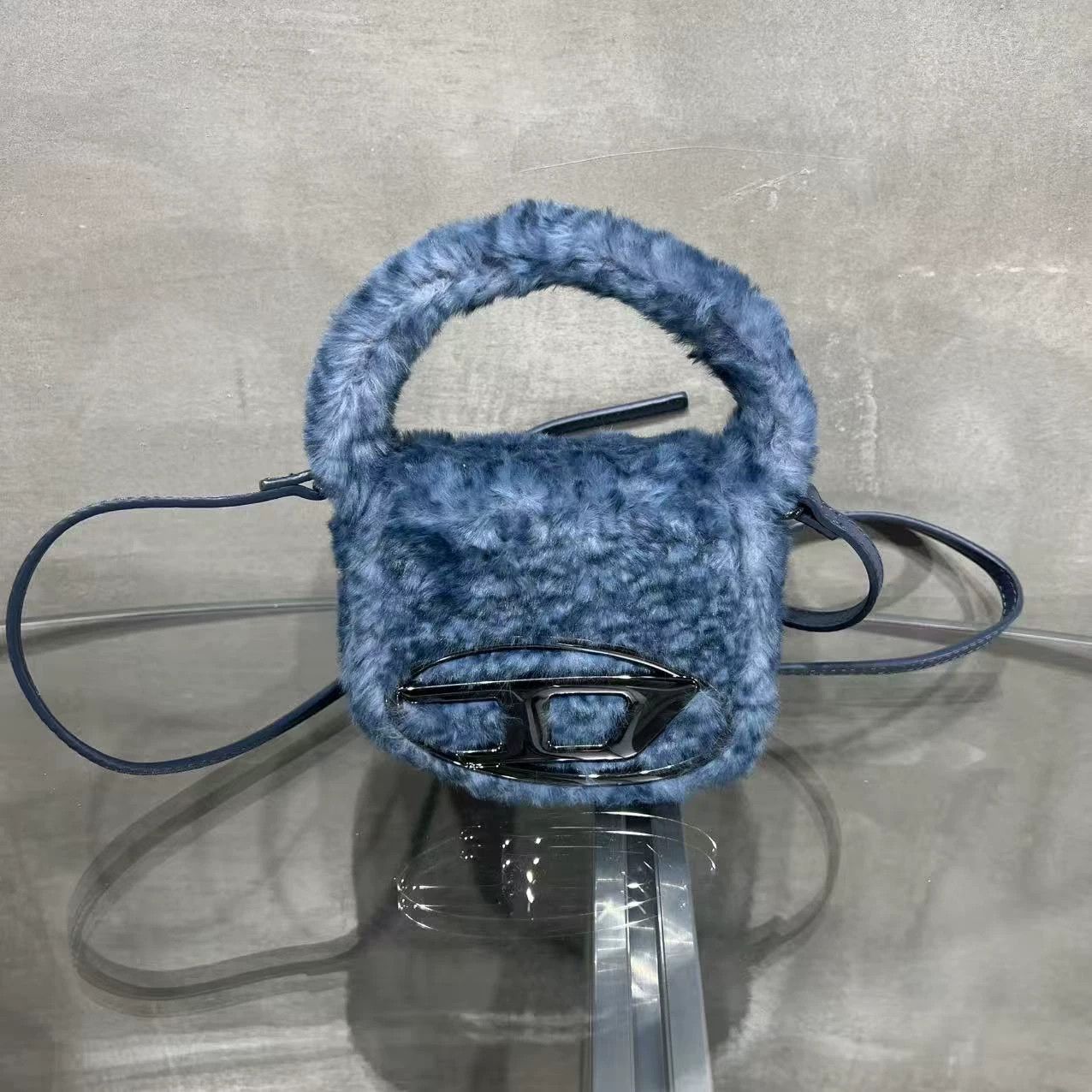 Diesel Diesel 1DR Blue Suede Mini Bag Size ONE SIZE - 1 Thumbnail