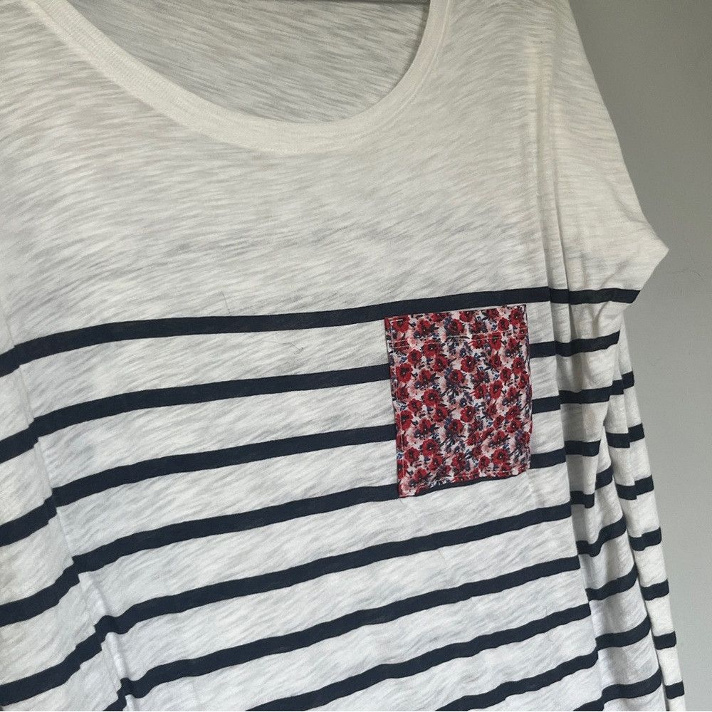 Anthropologie Anthropologie t.la 3/4 Slv Top w Stripes & Pocket Small Size S / US 4 / IT 40 - 2 Thumbnail
