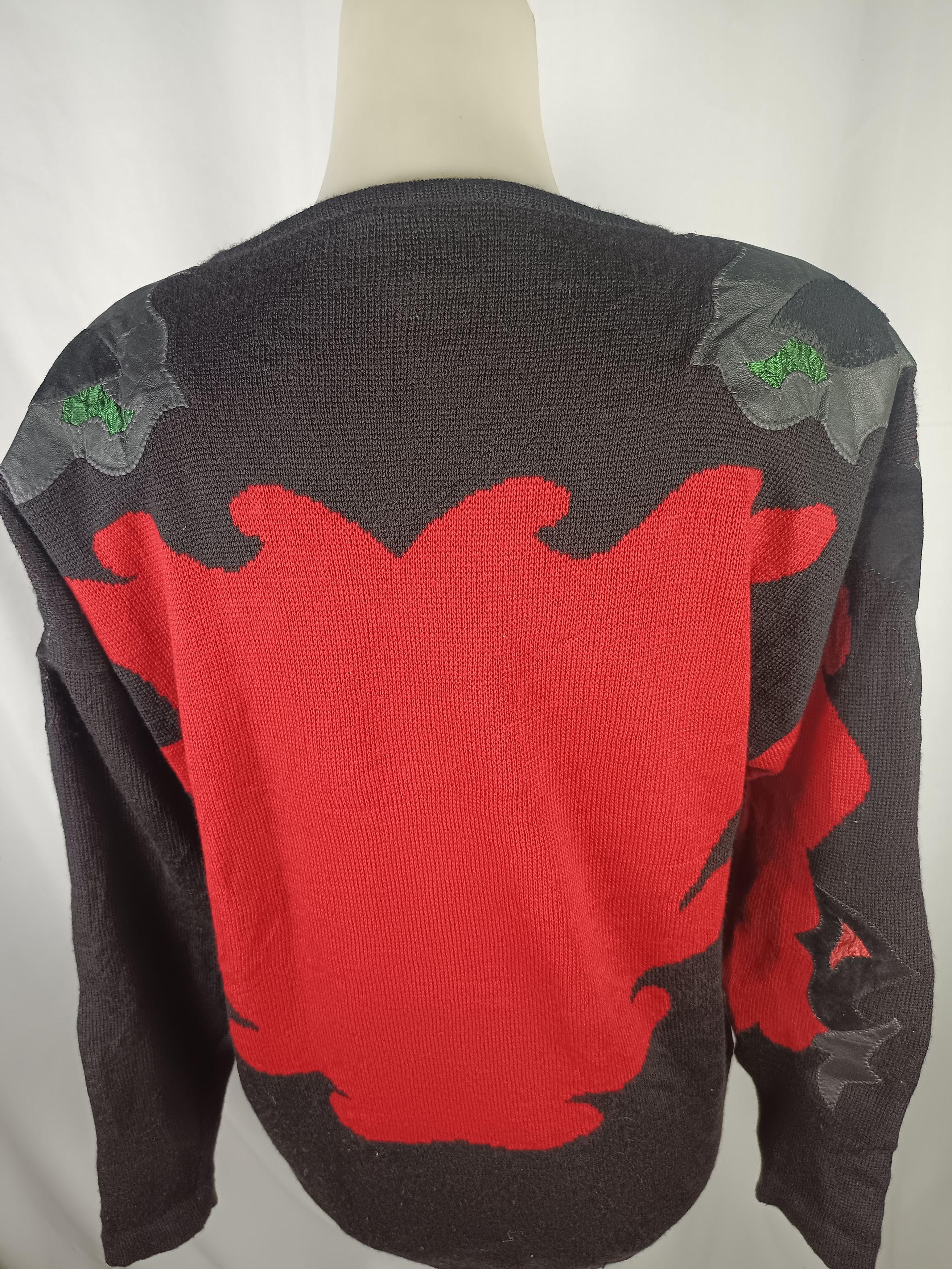 Japanese Brand Crazy Vintage Place Vendome leather Knit Crewneck Sweater Size M / US 6-8 / IT 42-44 - 15 Thumbnail