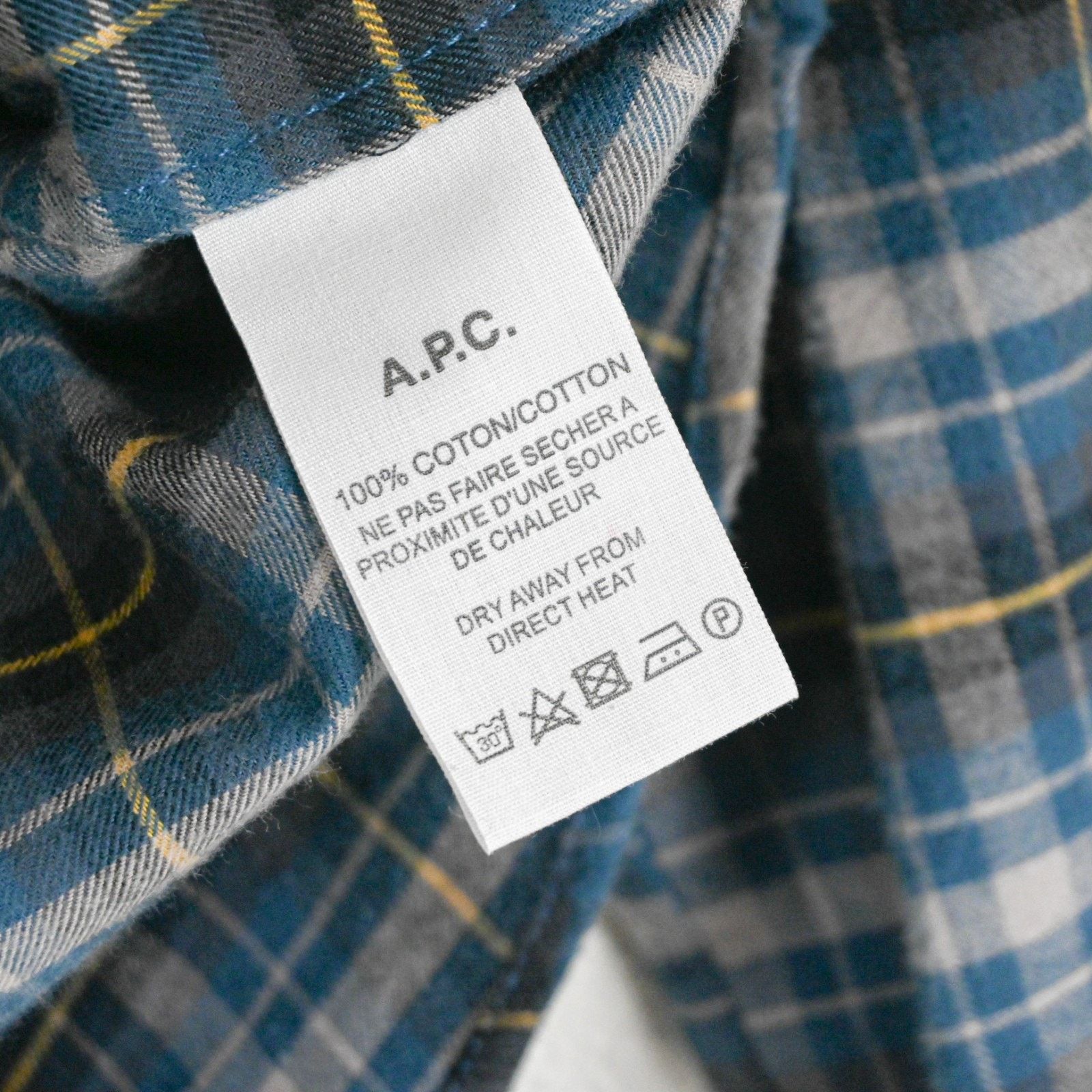 A.P.C. A.P.C. Blue Plaid Button up Flannel Shirt 100% Cotton Size XS / US 0-2 / IT 36-38 - 7 Thumbnail