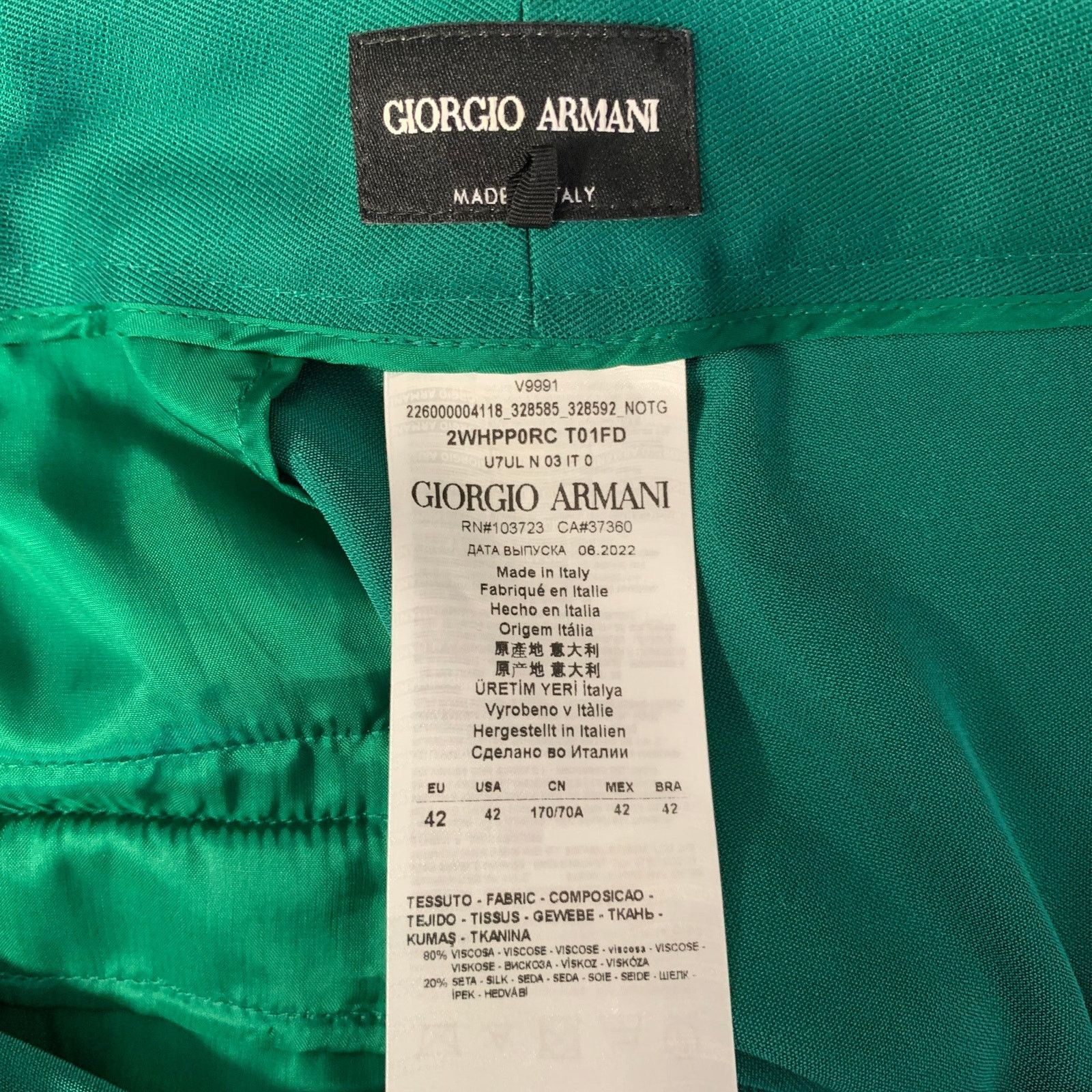 Giorgio Armani GIORGIO ARMANI Green Emerald Velvet Dress Pants Size US 30 / EU 46 - 5 Thumbnail