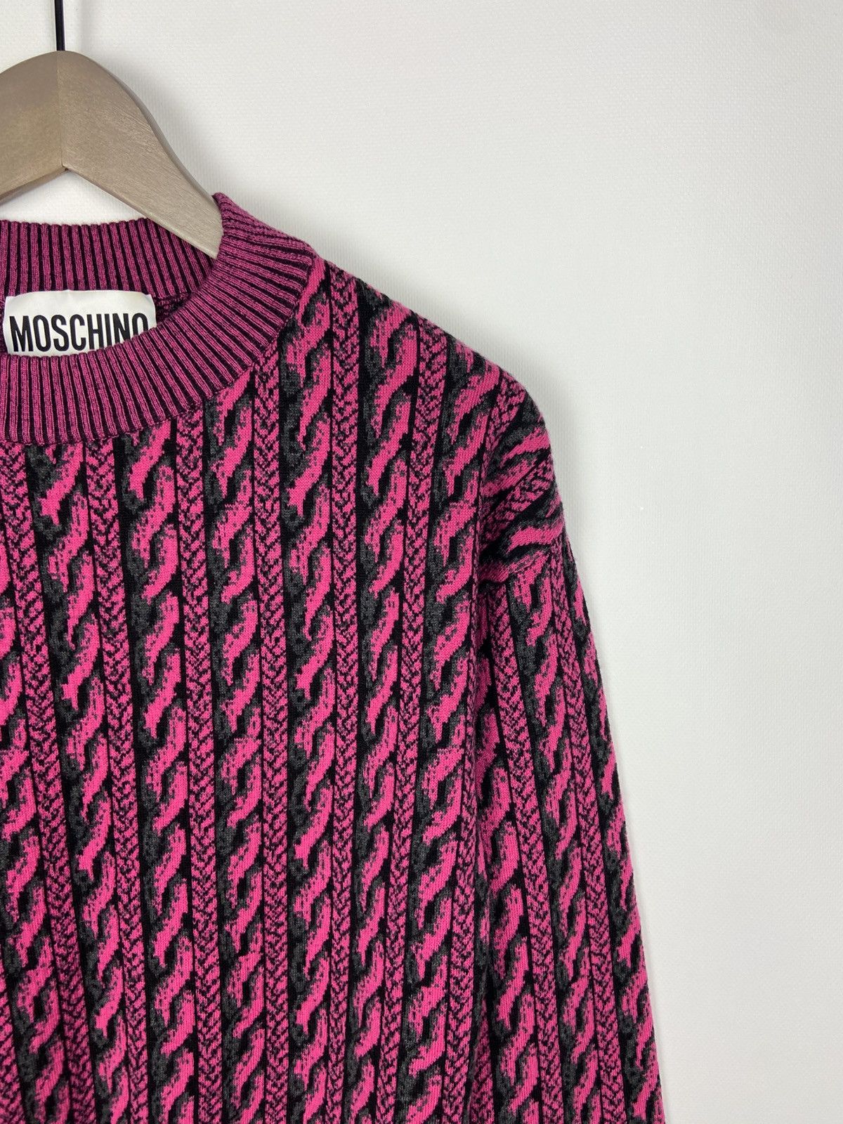 Designer × Moschino RRP$ 400 Moschino Couture Virgin Wool Pink Womens Sweater Size S / US 4 / IT 40 - 4 Thumbnail