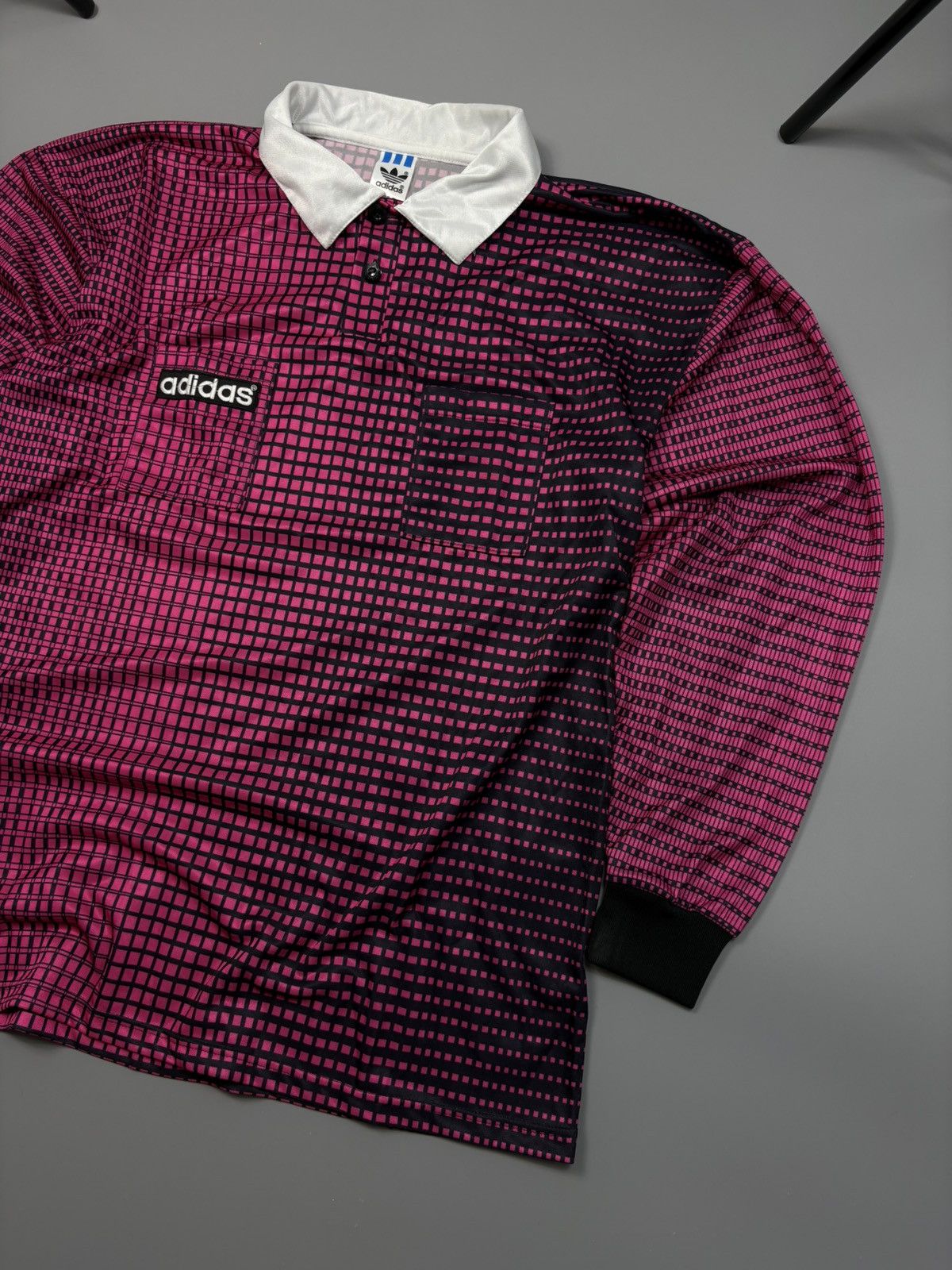 Adidas Adidas Vintage Y2K Streetwear 90's Plaid Jersey Polo Size US L / EU 52-54 / 3 - 3 Thumbnail