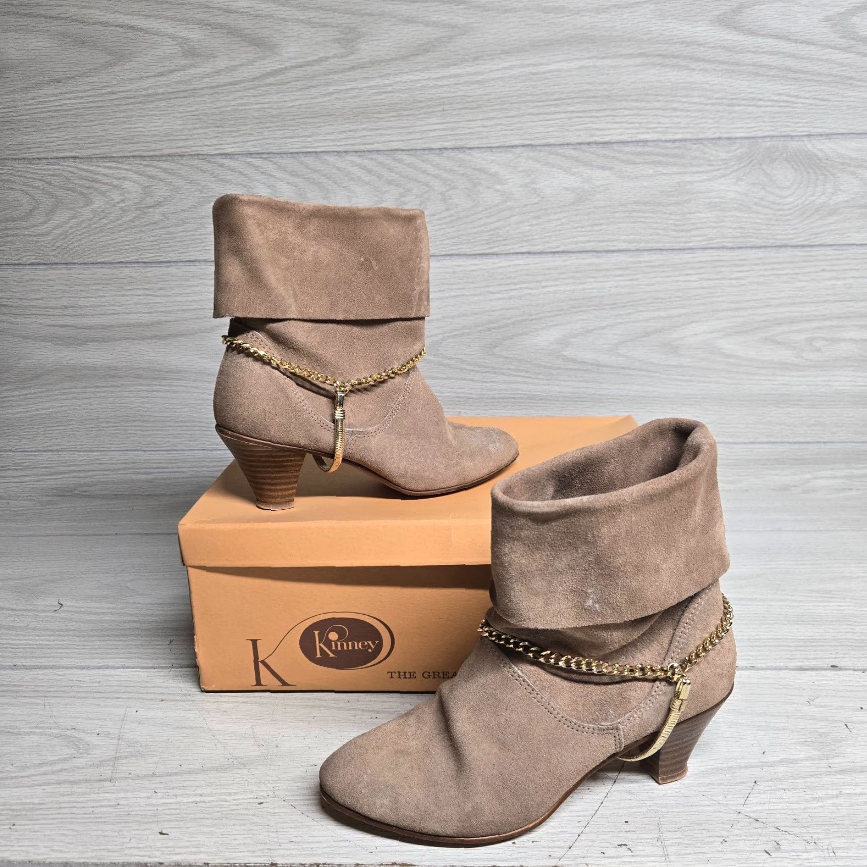 Vintage VINTAGE Kinney Boots Western Ankle Adult Women Size 7.5 Brown Western Cowboy Horse Comfort Shoes Mens Womens Girls not applicable Size US 7.5 / IT 37.5 - 2 Thumbnail