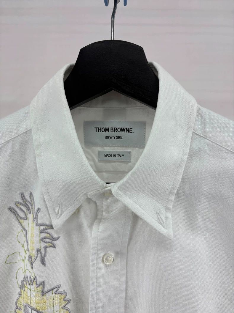 Thom Browne Thom Browne Floral embroidered white shirt Size US M / EU 48-50 / 2 - 3 Thumbnail