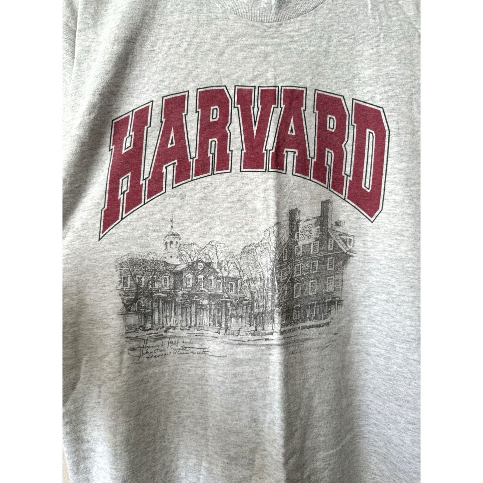 Fruit Of The Loom VINTAGE Harvard University T Shirt Fruit Of The Loom L Gray USA Made 90s Size US L / EU 52-54 / 3 - 2 Thumbnail