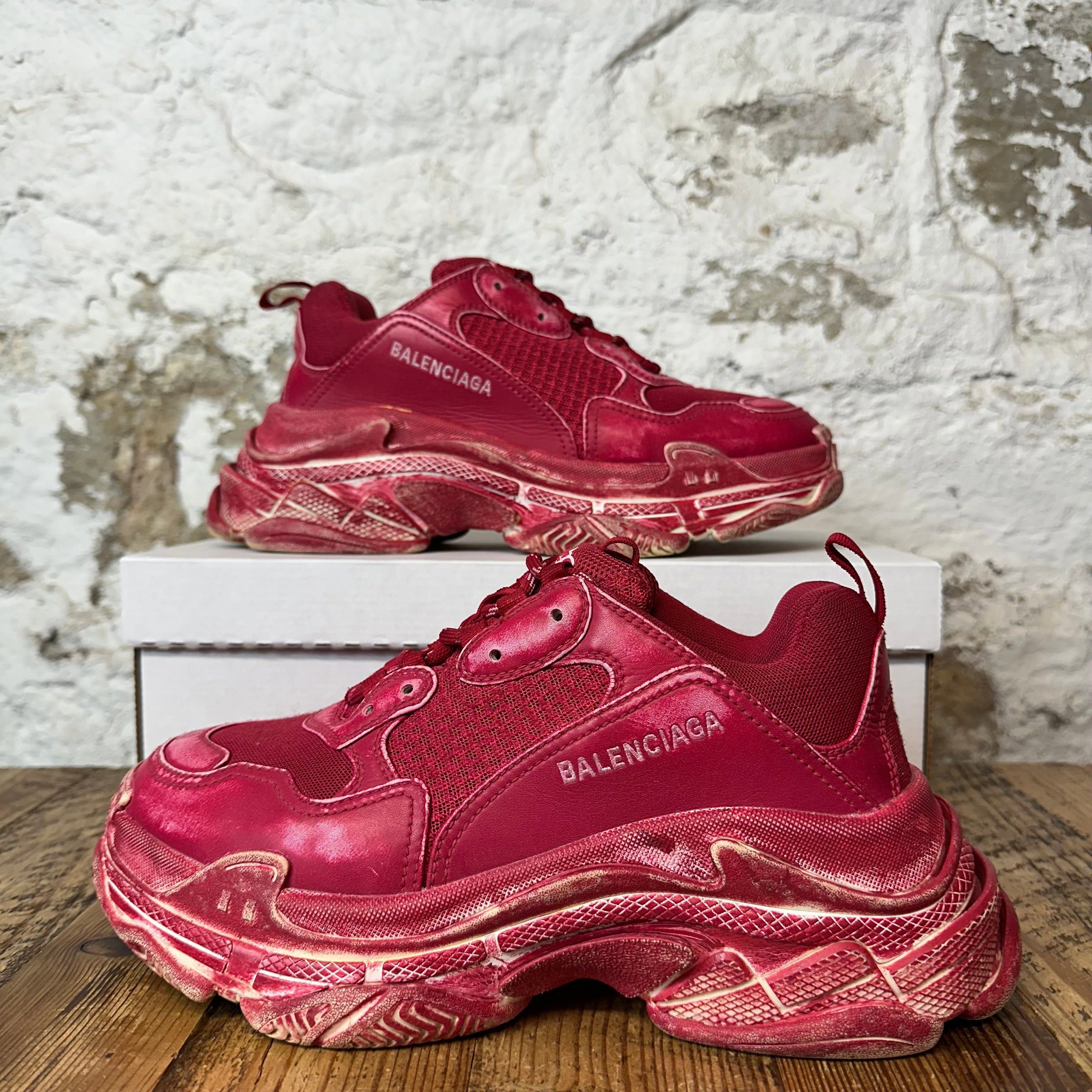 Balenciaga Balenciaga Triple S Red Dyed Sneaker Sz 7 (40) Size US 7 / EU 40 - 1 Thumbnail