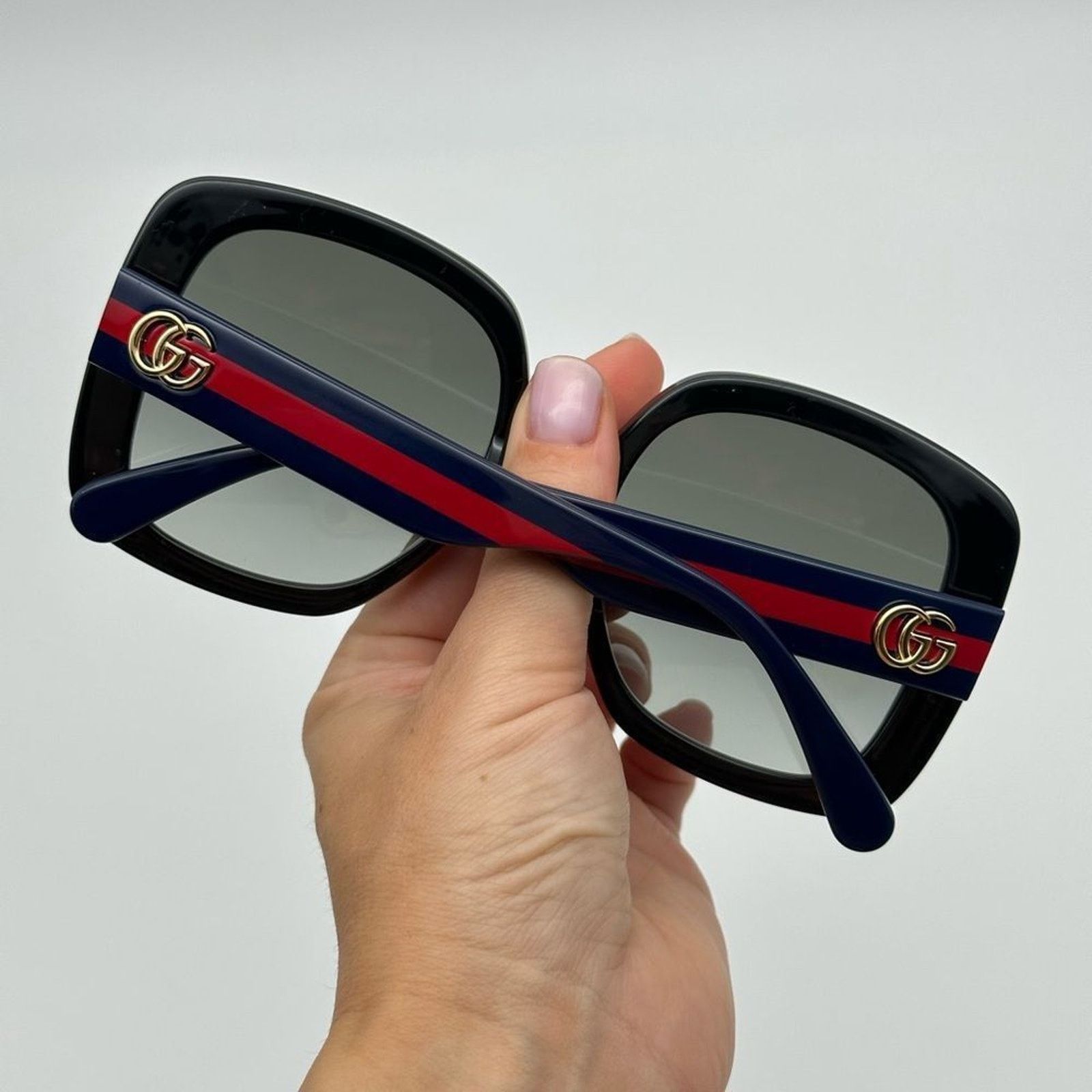 Gucci BRAND NEW GUCCI GG0713S 001 Black/Blue/Grey Sunglasses Size ONE SIZE - 8 Thumbnail