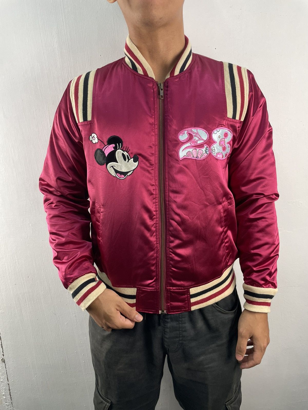 Disney Vintage Mickey Mouse Satin Bomber Varsity Jacket Size US M / EU 48-50 / 2 - 2 Thumbnail
