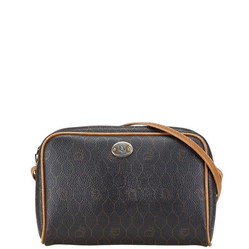 Dior Dior Pvc Leather Logo Shoulder Bag Leather Crossbody Bag in Black, Women's