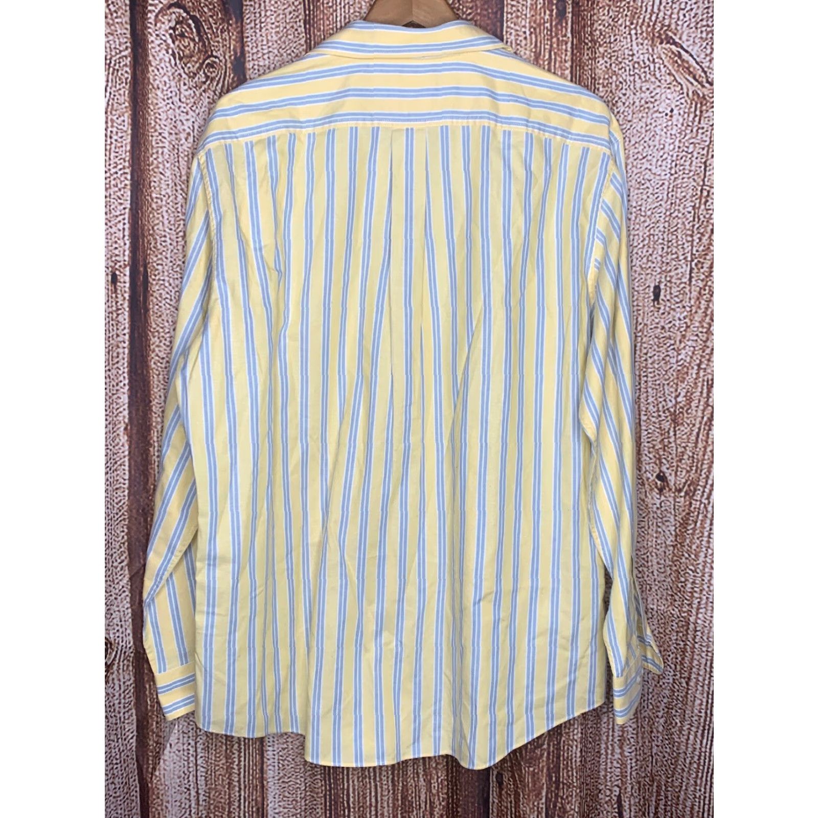 Vintage LL Bean Button-Down Shirt XL Yellow Striped Non-Iron Trim Fit Shirt Men XS? Wait no. Size US XL / EU 56 / 4 - 3 Thumbnail
