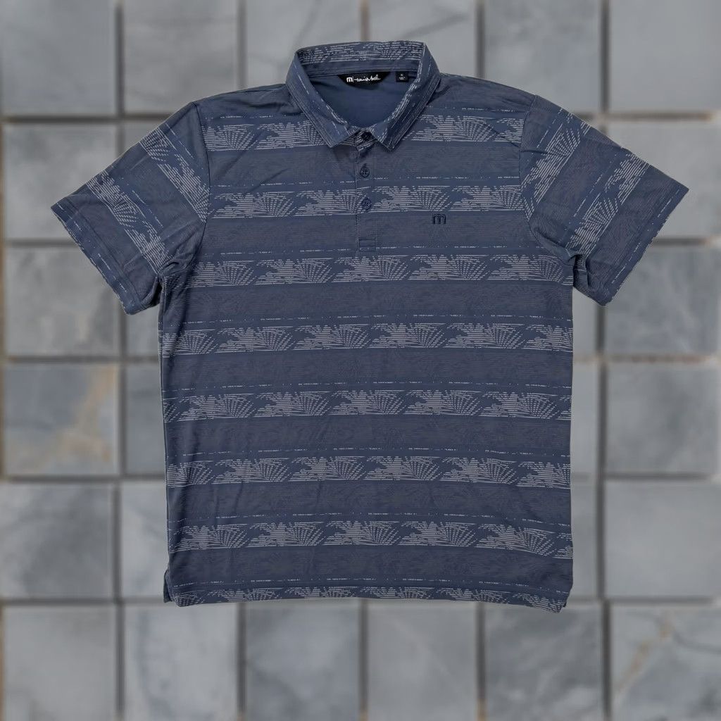 TravisMathew Travis Mathew Polo Shirt Mens XL Blue Stripe Pima Cotton Golf Performance Shirt Size US XL / EU 56 / 4 - 1 Thumbnail