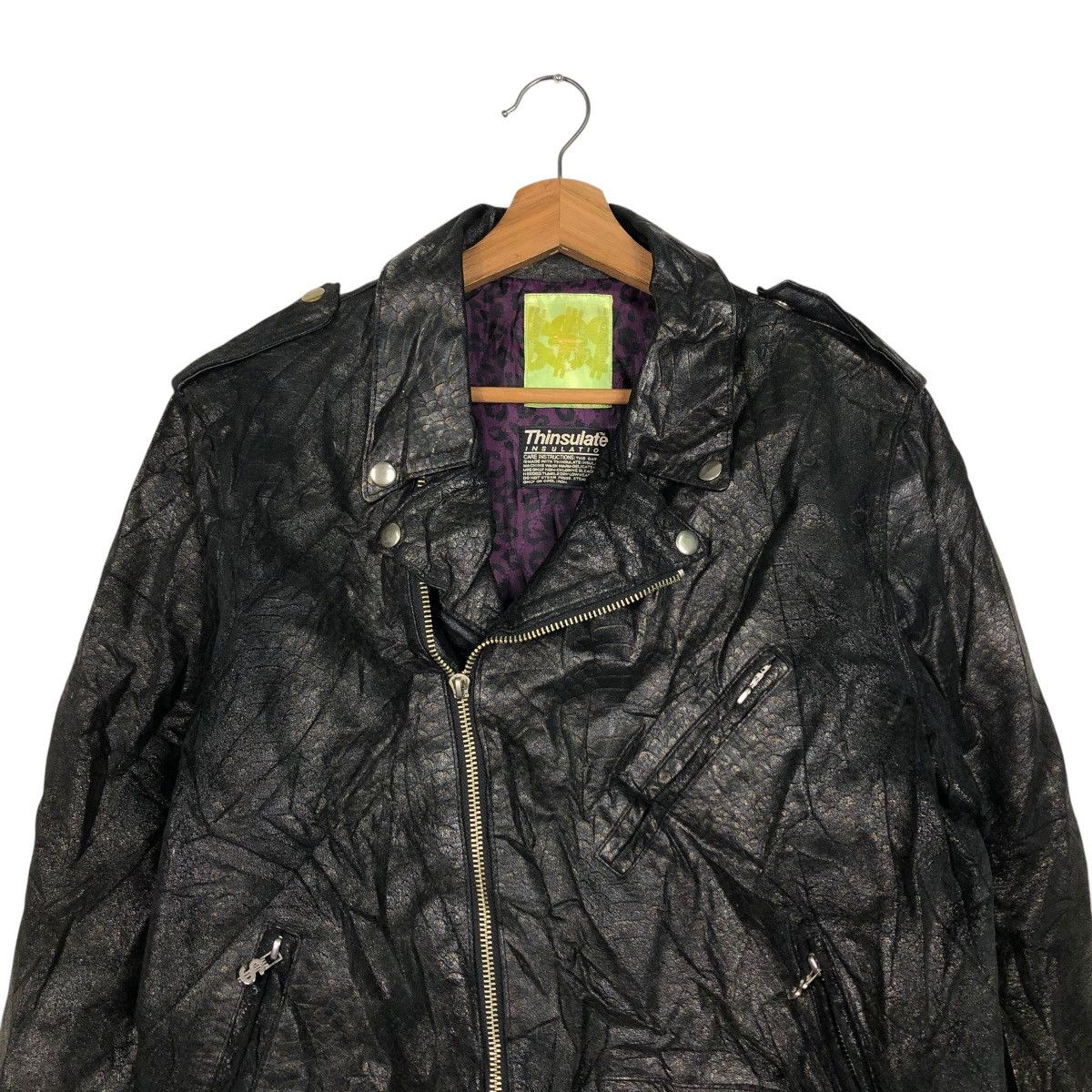 Japanese Brand 🔥VINTAGE BIKER LEATHER JACKET SWAGGER DOUBLE COLLAR Size US M / EU 48-50 / 2 - 5 Thumbnail