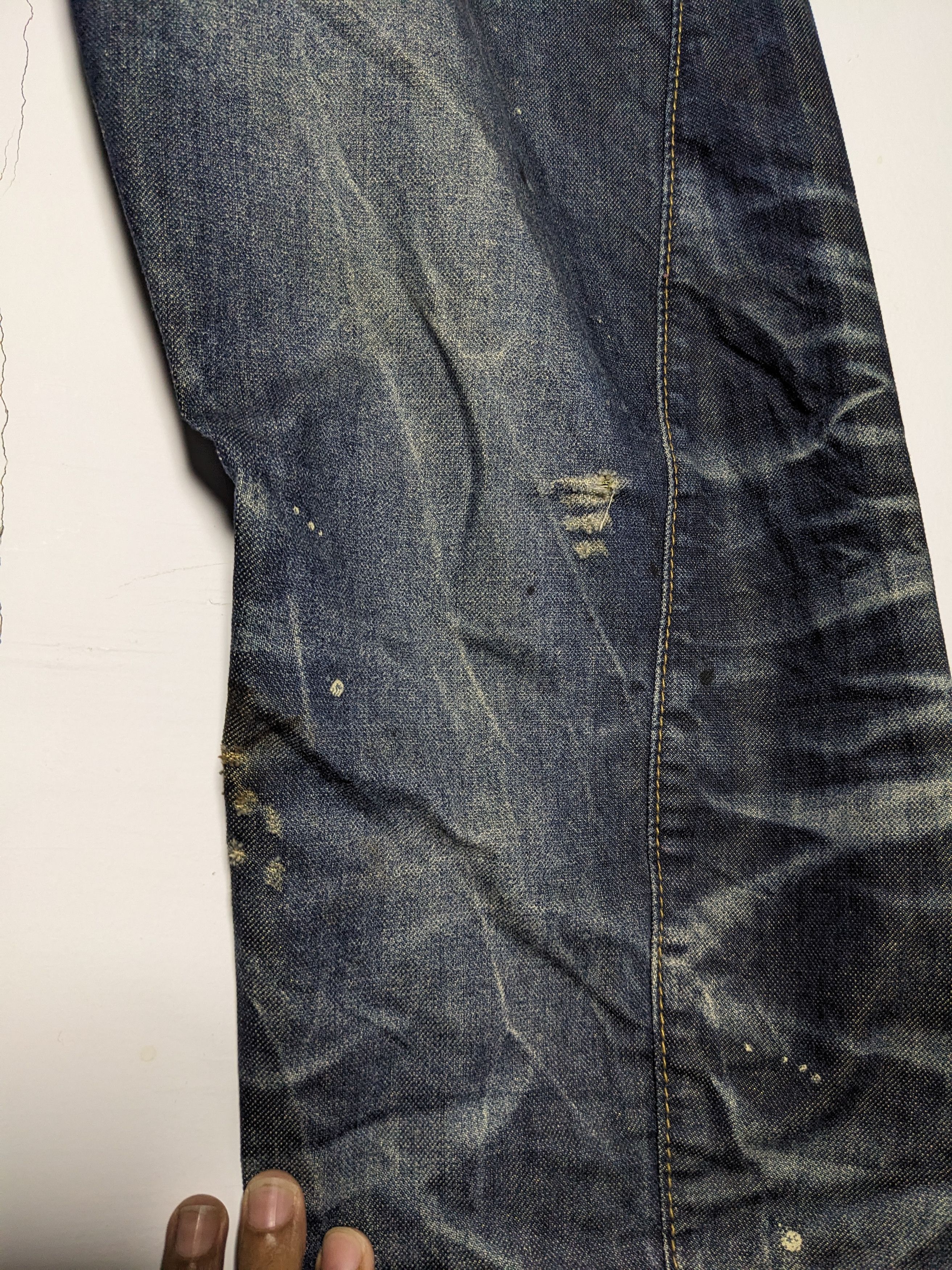 Japanese Brand Joneaa Double Waisted Distressed Twisted Denim Jeans Size US 32 / EU 48 - 13 Thumbnail