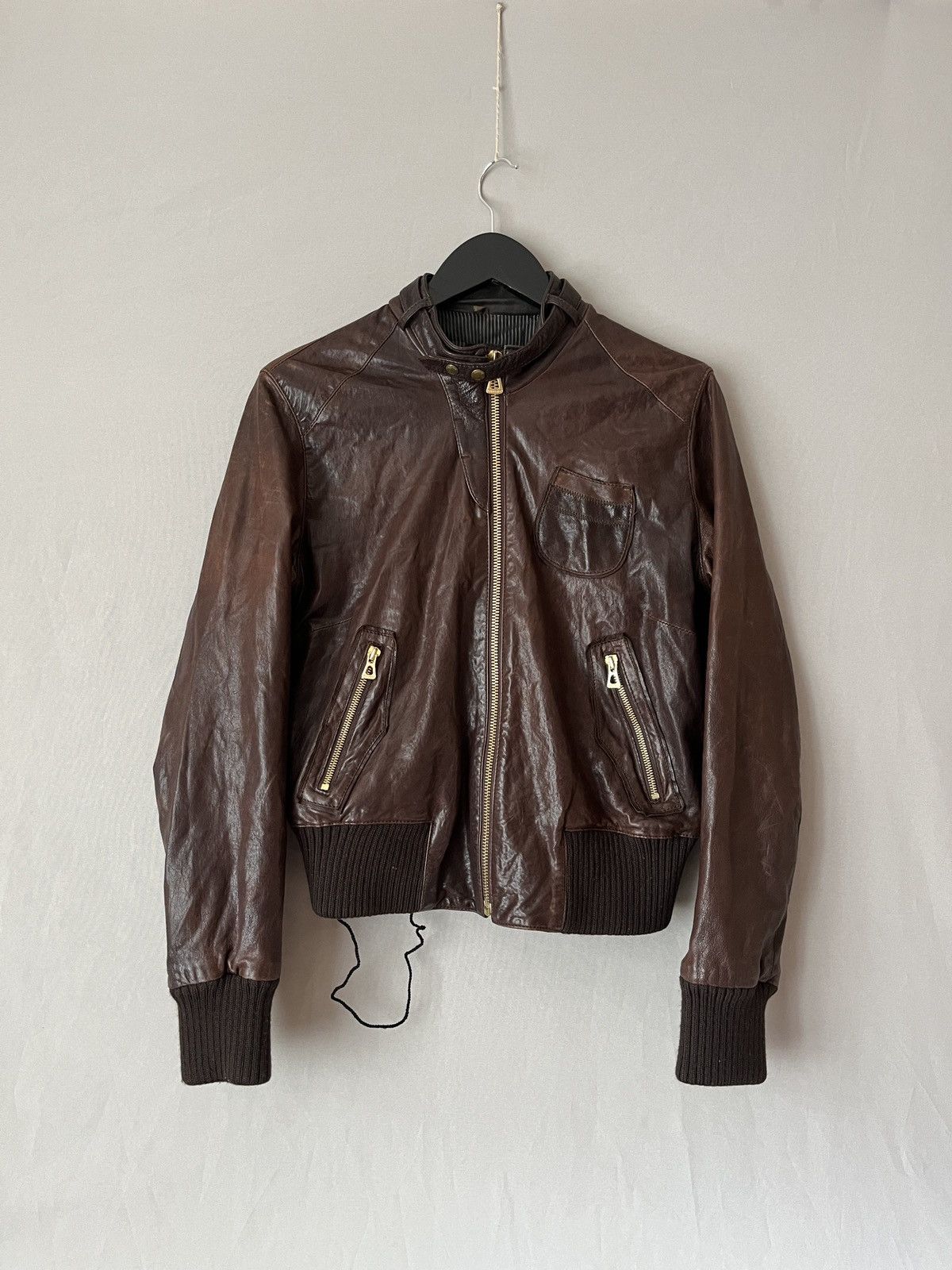 Hugo Boss Hugo Boss Real Leather Brown Bomber Jacket Detachable Pouch Size L / US 10 / IT 46 - 3 Thumbnail