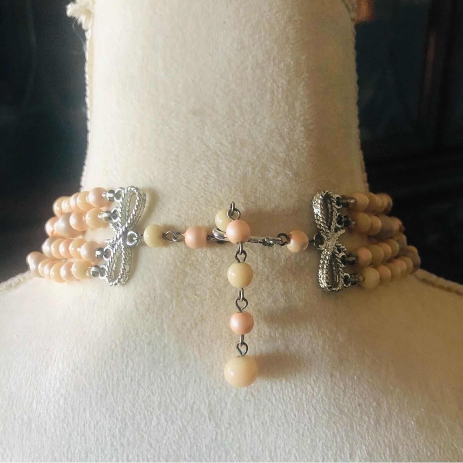 Vintage Vintage quad strand lava mixed bead choker necklace Size ONE SIZE - 6 Thumbnail