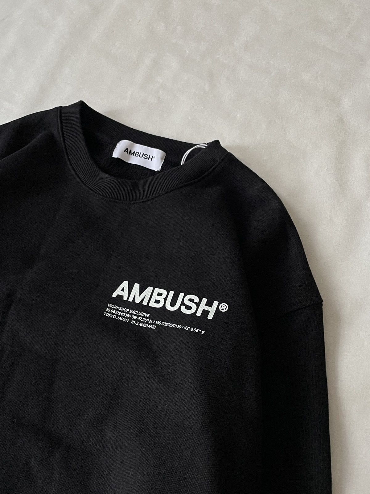 Ambush Design Ambush Crewneck Workshop Sweatshirt Black/Cloud Dancer Size US M / EU 48-50 / 2 - 3 Thumbnail