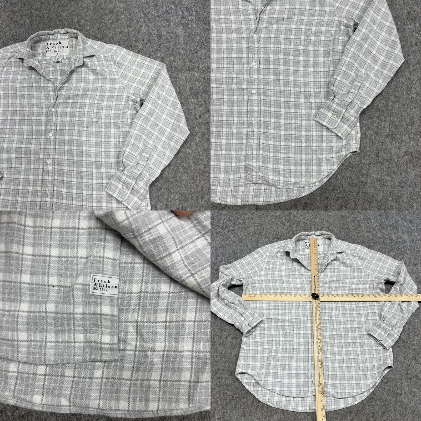 Frank & Eileen Frank & Eileen Shirt Womens XS Gray Plaid Italian Flannel Button Relaxed Eileen Size XS / US 0-2 / IT 36-38 - 8 Thumbnail