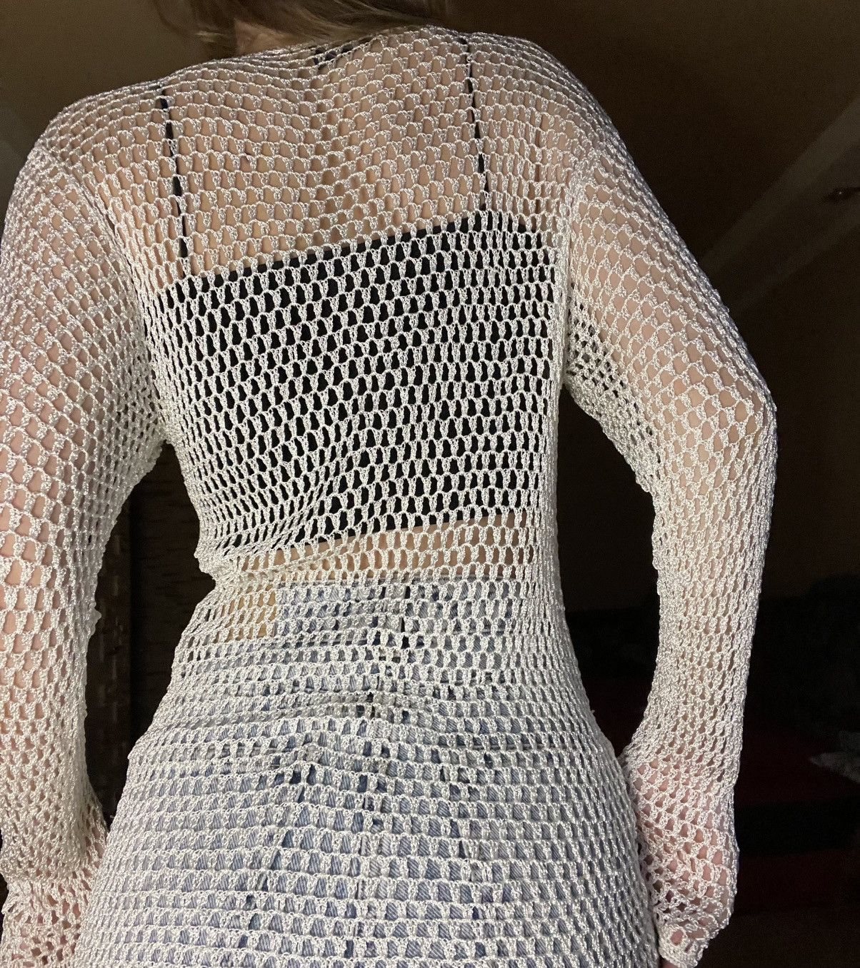 Vintage handmade cardigan with beads Size M / US 6-8 / IT 42-44 - 6 Thumbnail