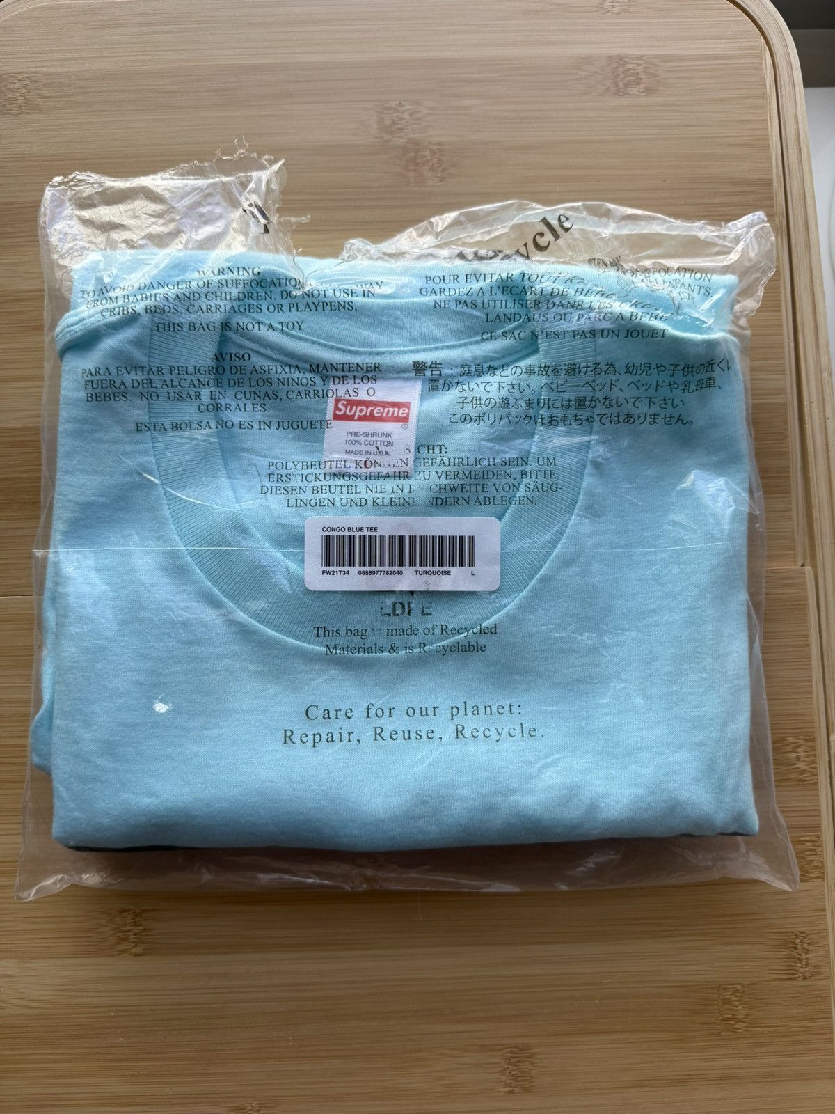 Supreme Supreme America Eats Its Young Tee Turquoise Size US L / EU 52-54 / 3 - 3 Thumbnail