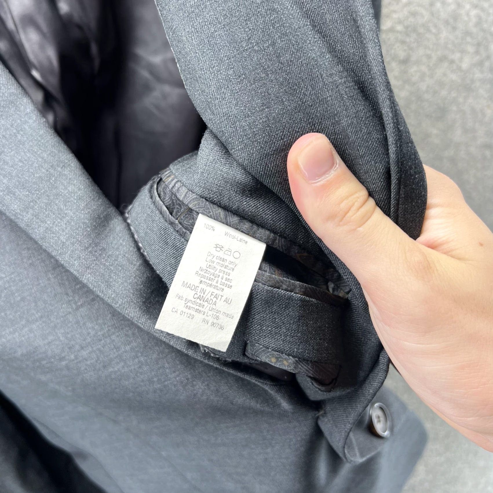 Ralph Lauren Lauren Ralph Lauren Blazer Mens 44S Gray Wool Made In Canada Suit Jacket Size 44R - 6 Thumbnail