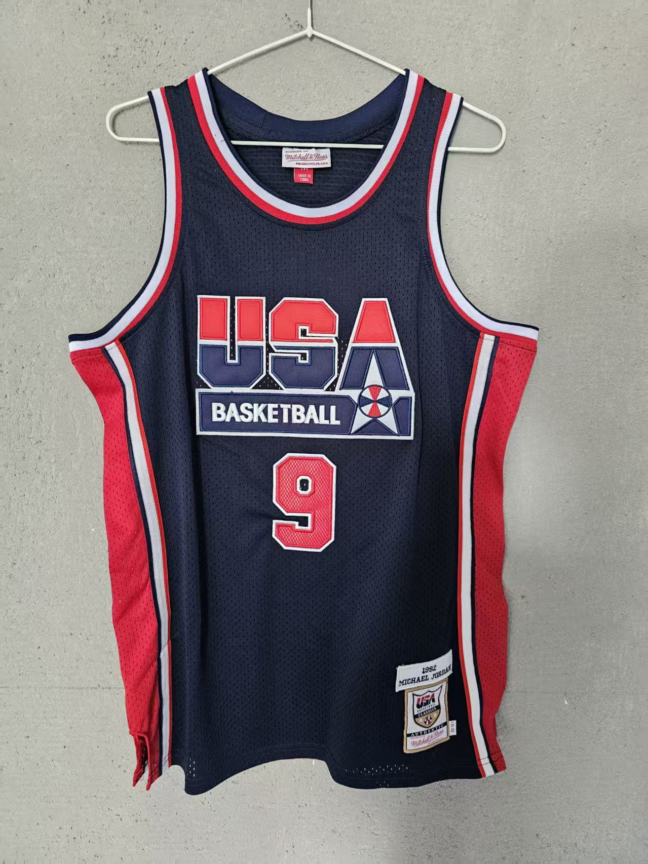 Michael Jordan Jersey USA Blue Double Stitched