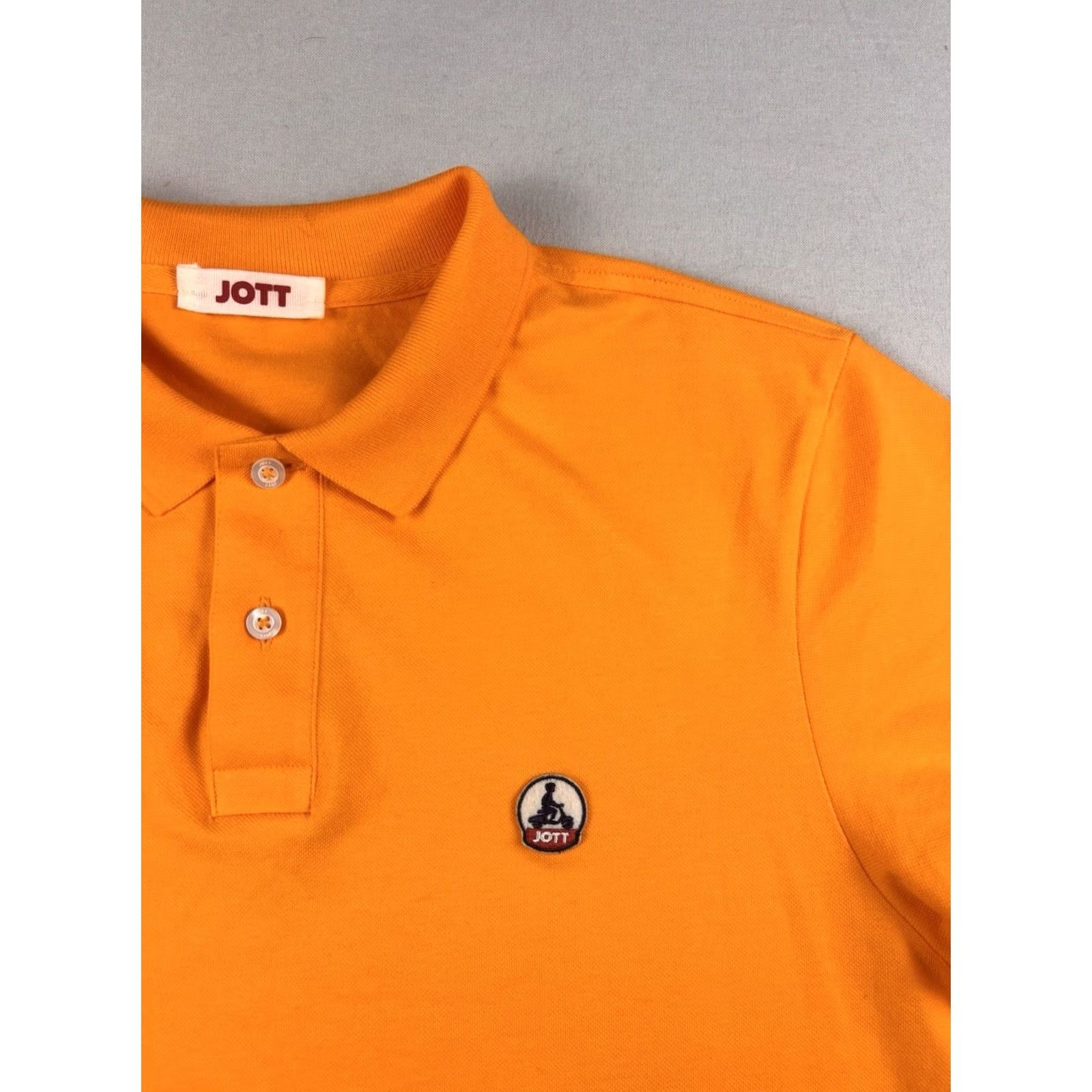 Vintage JOTT Polo Shirt Men M Orange Collared Short Sleeve Cotton Regular Breathable Easy Care Portugal Size US M / EU 48-50 / 2 - 2 Thumbnail
