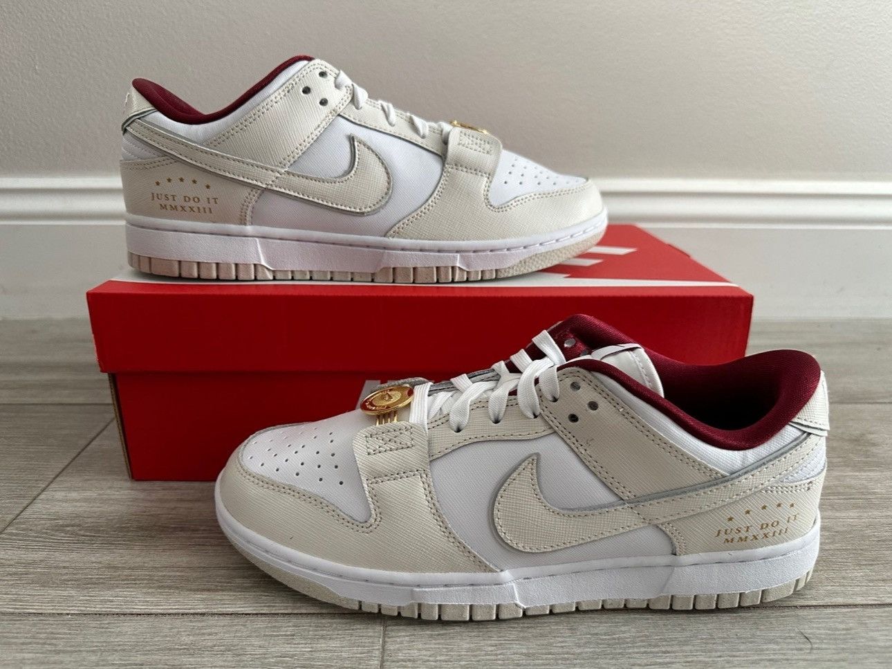 image of Nike Dunk Low Sisterhood Phantom Red Photon Dust 7.5 M / 9 W Shoes in White, Men's (Size 12)