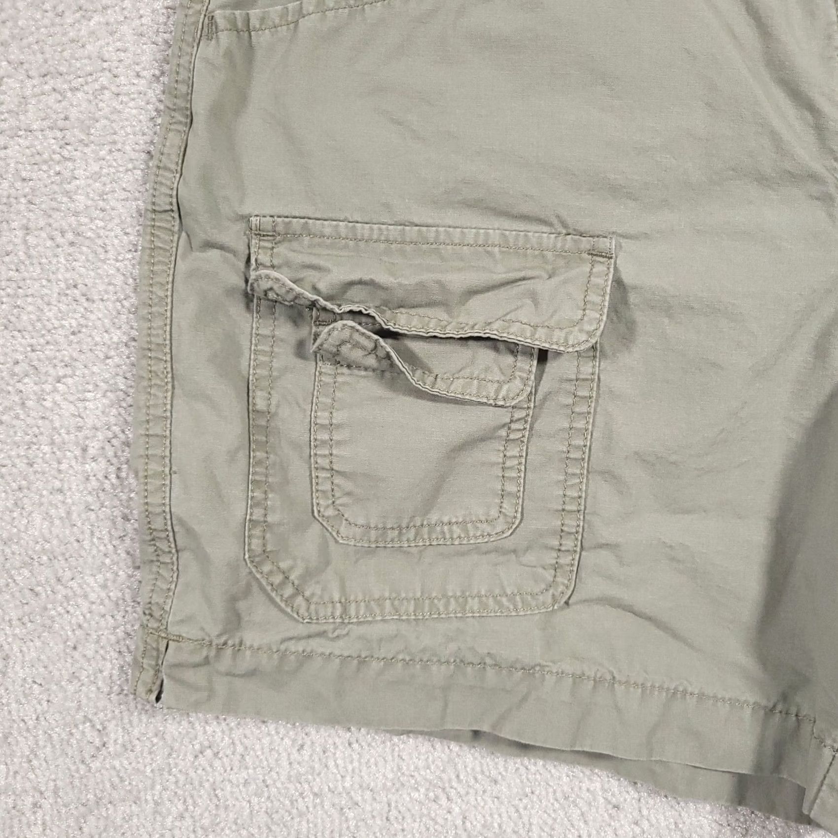 Lee Vtg Riders by Lee Cargo Shorts Women’s 16 Green 5" Mid Rise 5-Pocket Casual Cotton Blend Denim Style 90s Size 38" / US 16 / IT 52 - 4 Thumbnail