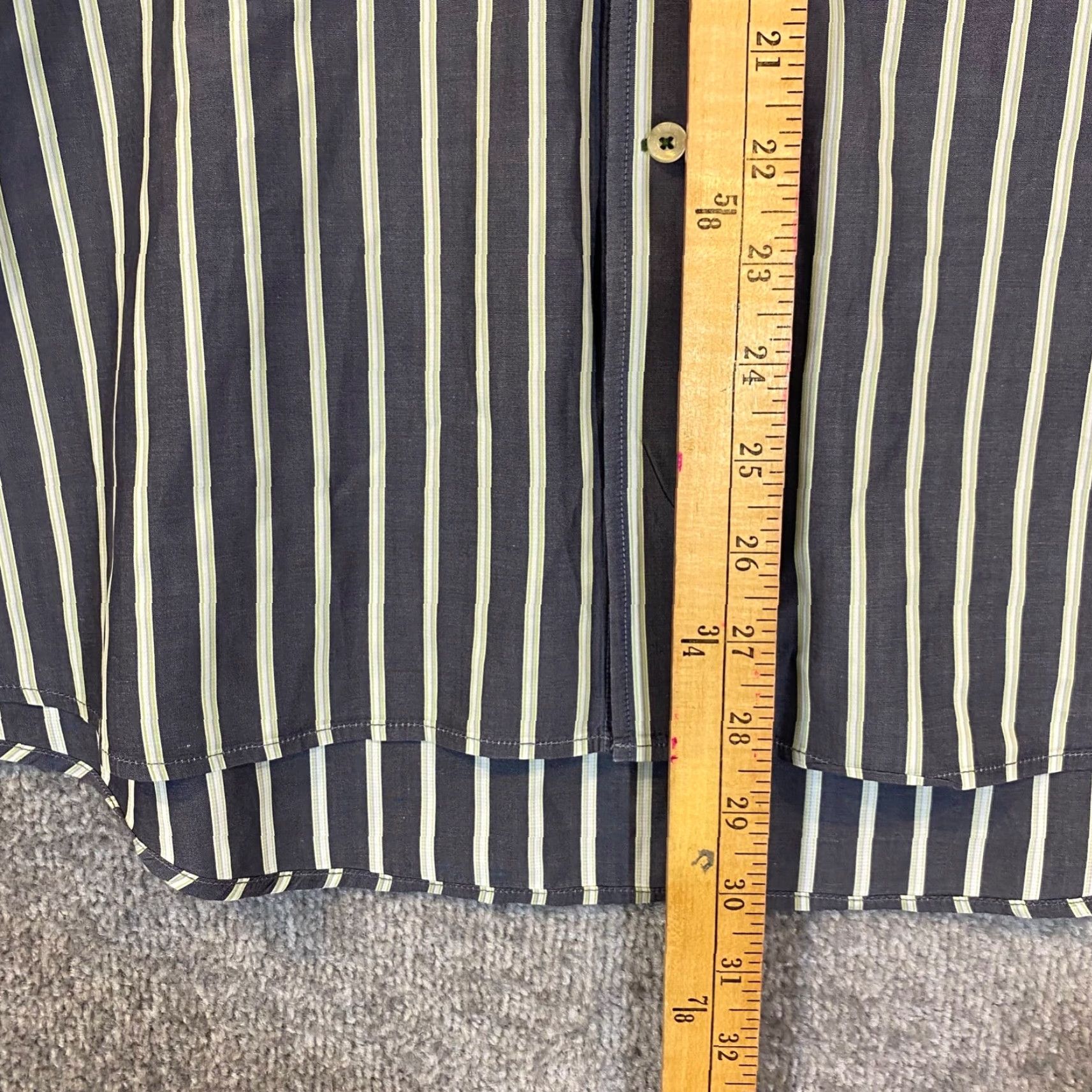 Lacoste VINTAGE Lacoste Shirt Mens 42 Gray Green Striped Button-Up Dress Top L/S France Mens Size US XL / EU 56 / 4 - 6 Thumbnail