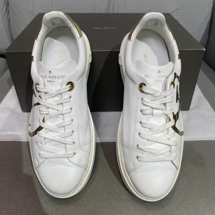 Louis Vuitton Louis Vuitton White Leather Fashion Sneakers -2508 Size US 6.5 / EU 39-40 - 2 Thumbnail