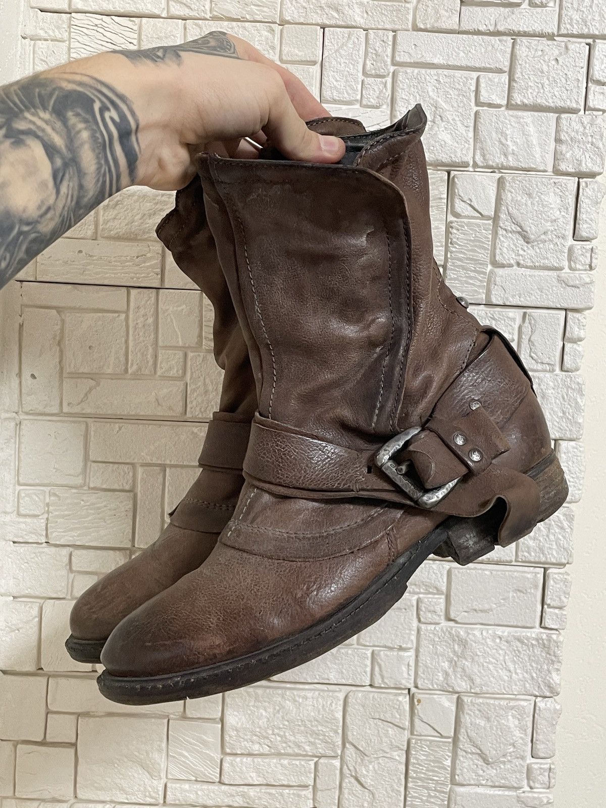 A.S.98 A.S.98 Vintage Revolution Ankle Zip Patchwork Leather Boots Size US 9 / IT 39 - 5 Thumbnail