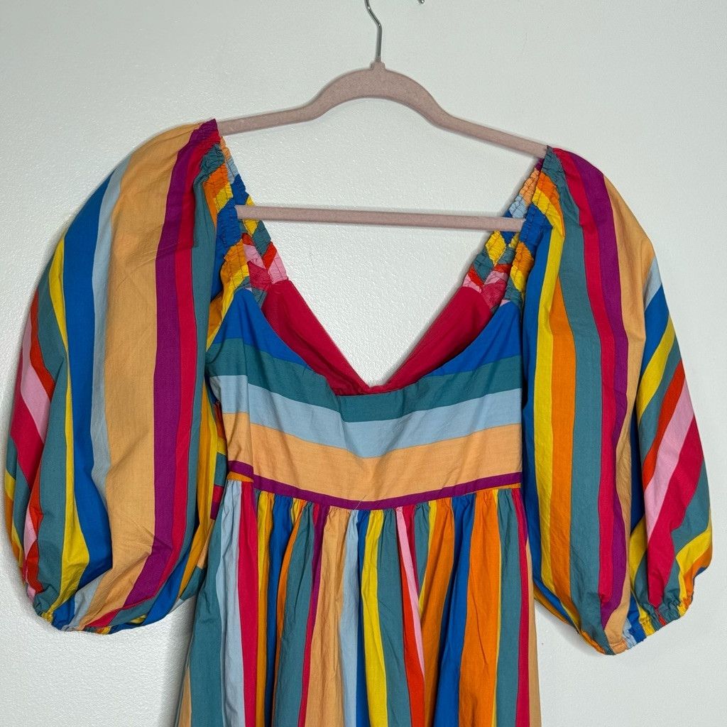 Farm Rio Farm Rio Multicolor Stripe Rainbow Maxi Dress Size S Size L / US 10 / IT 46 - 10 Thumbnail