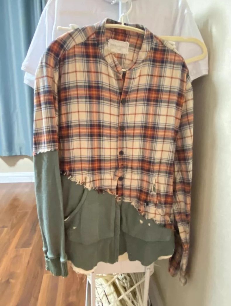 Greg Lauren greg lauren Splicing old fabric shirt 2506-Nextarrow Size US M / EU 48-50 / 2 - 1 Thumbnail