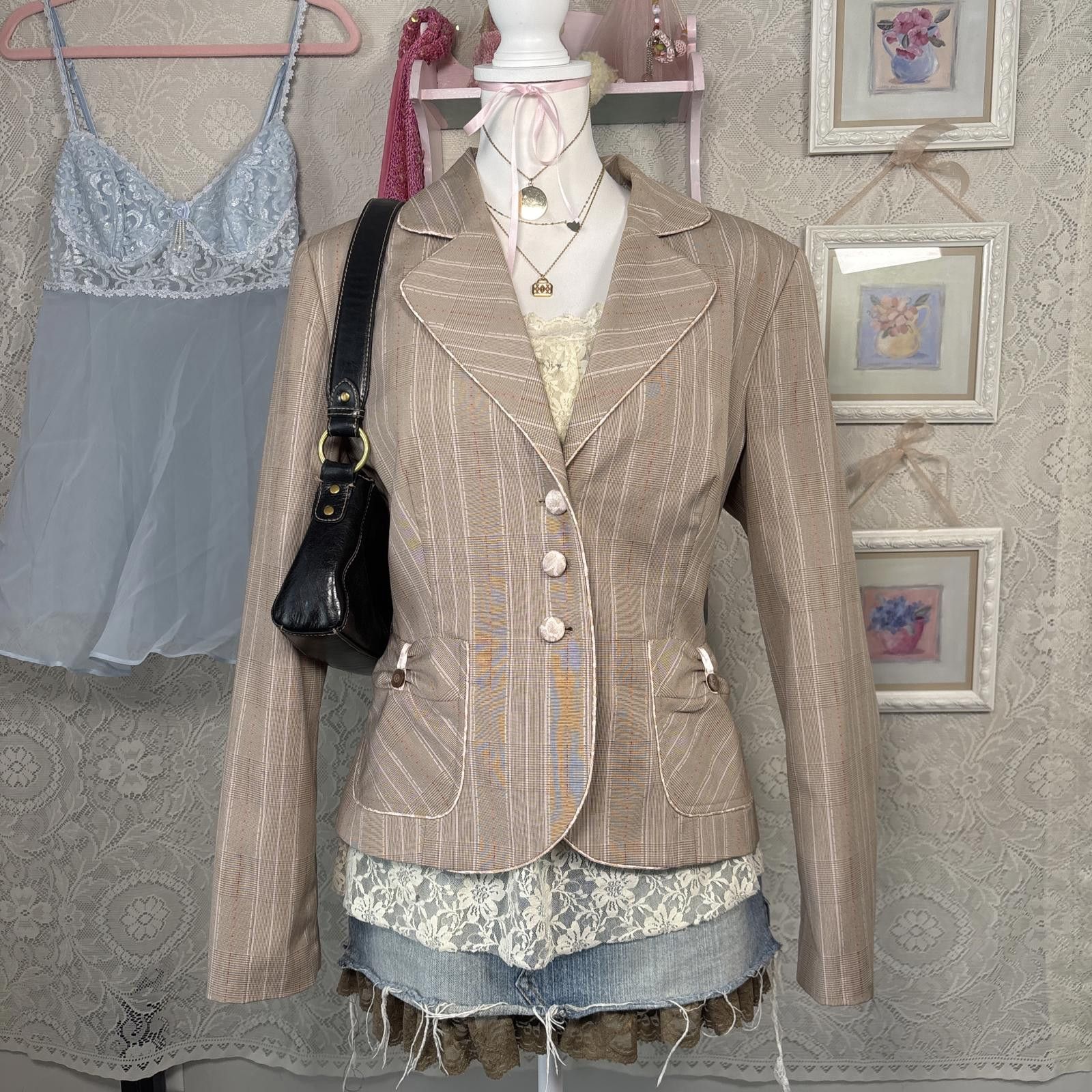 Kirkland Signature y2k fitted office siren striped blazer Size L / US 10 / IT 46 - 1 Thumbnail