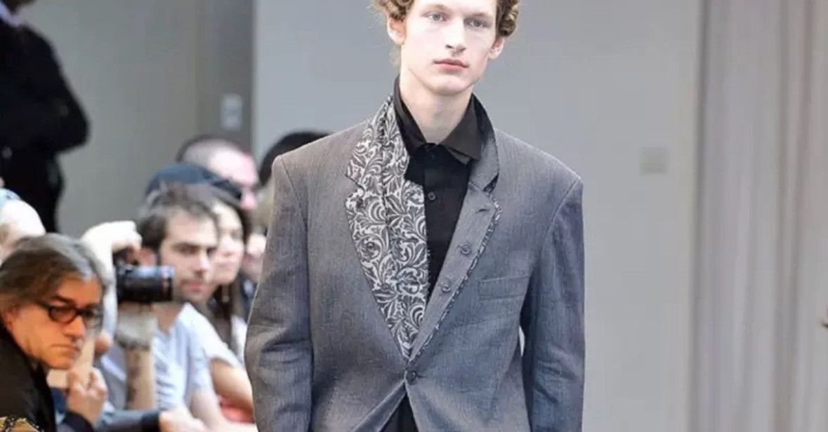 Yohji Yamamoto Yohji Yamamoto 11ss Black Blue Spliced Hairy Double Suit Size US L / EU 52-54 / 3 - 9 Thumbnail