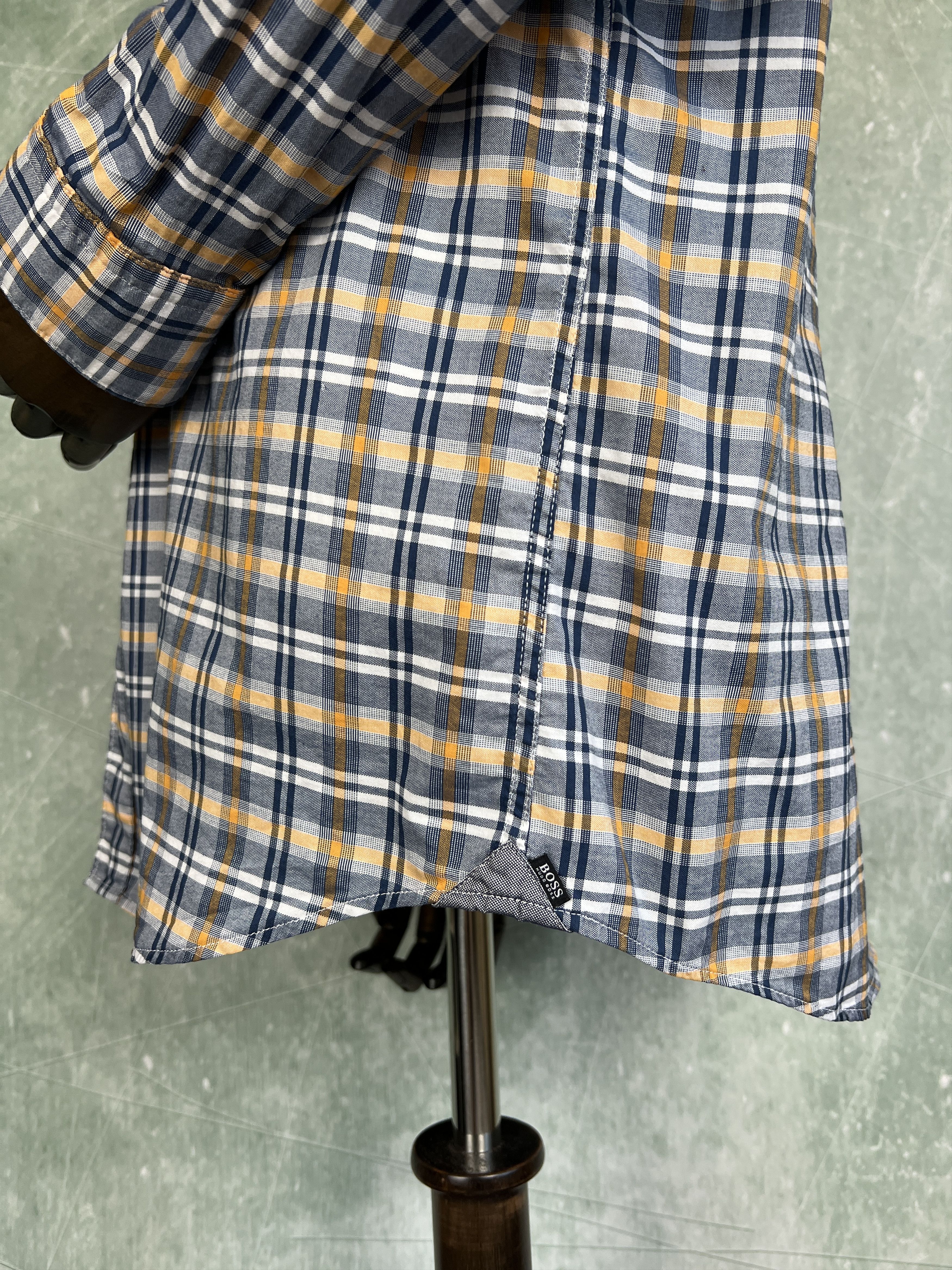 Hugo Boss Hugo Boss Regular Fit Checked Shirt – Blue/Orange – Size L Size US L / EU 52-54 / 3 - 17 Thumbnail