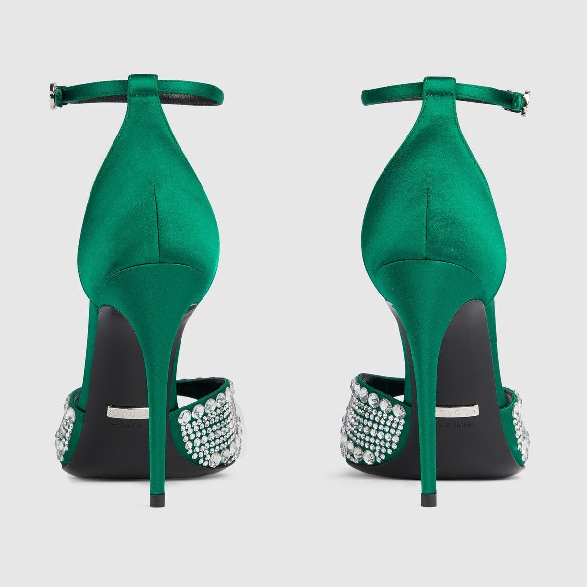 Gucci o1s1wg110125 High Heel Sandals With Crystals in Green Size US 7.5 / IT 37.5 - 3 Thumbnail