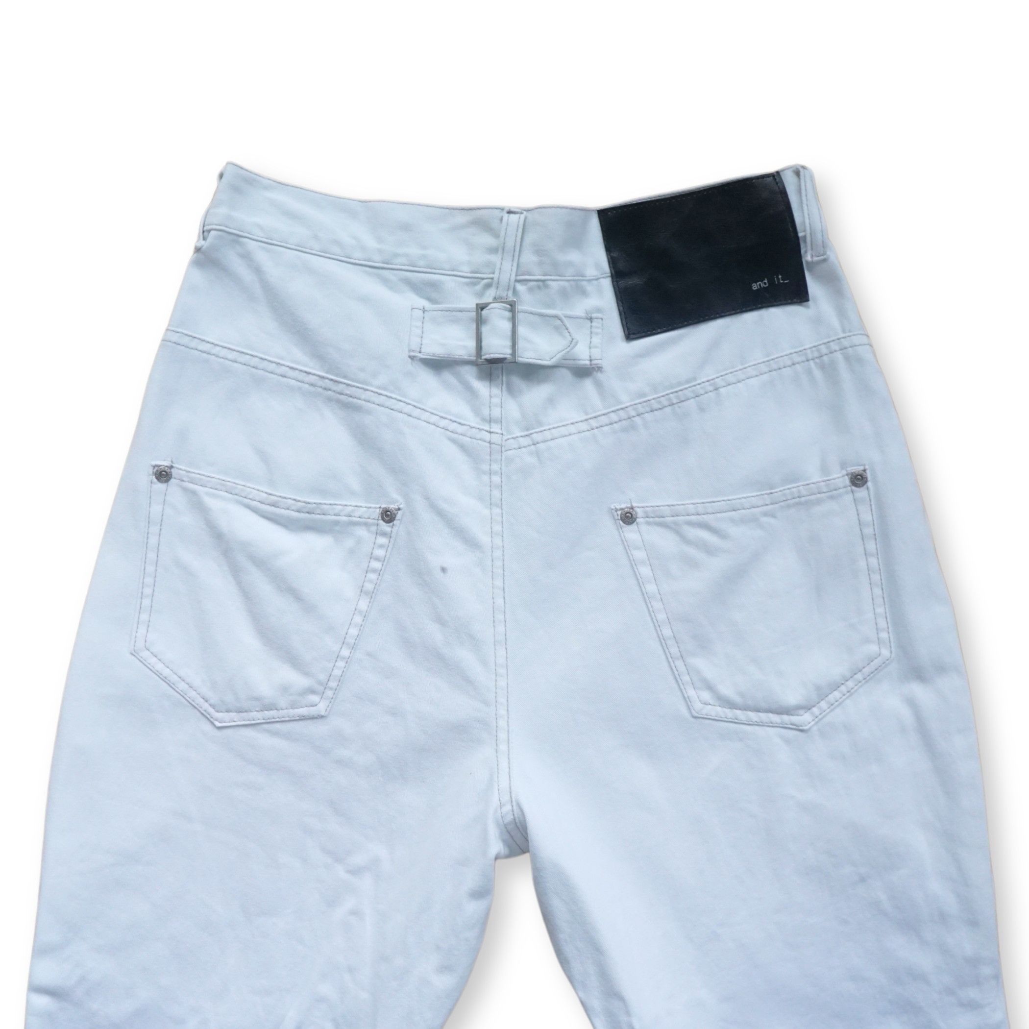 Japanese Brand AND IT_ High Waist Button-fly White Soft Denim Size 26" / US 2 / IT 38 - 3 Thumbnail